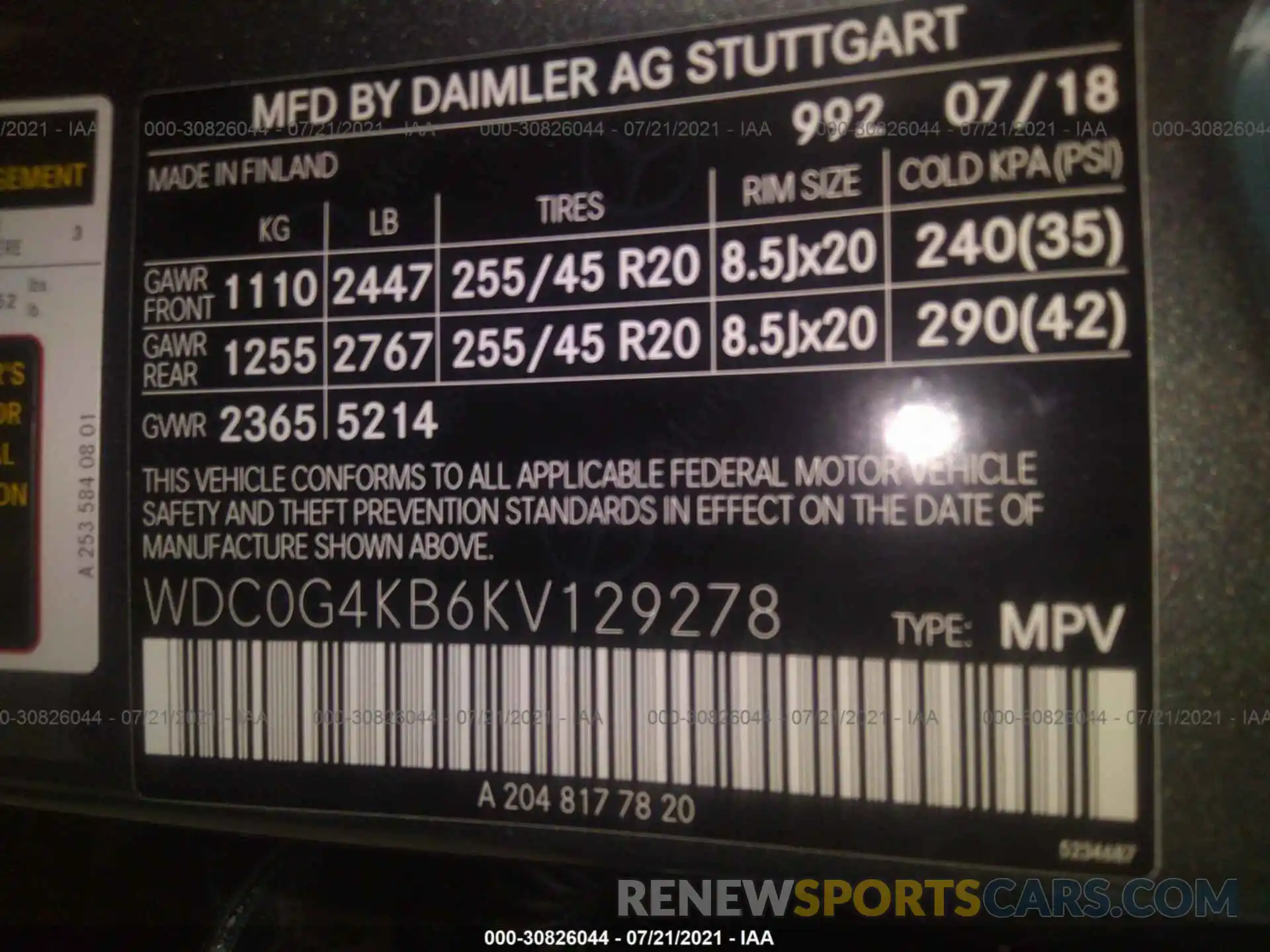 9 Photograph of a damaged car WDC0G4KB6KV129278 MERCEDES-BENZ GLC 2019