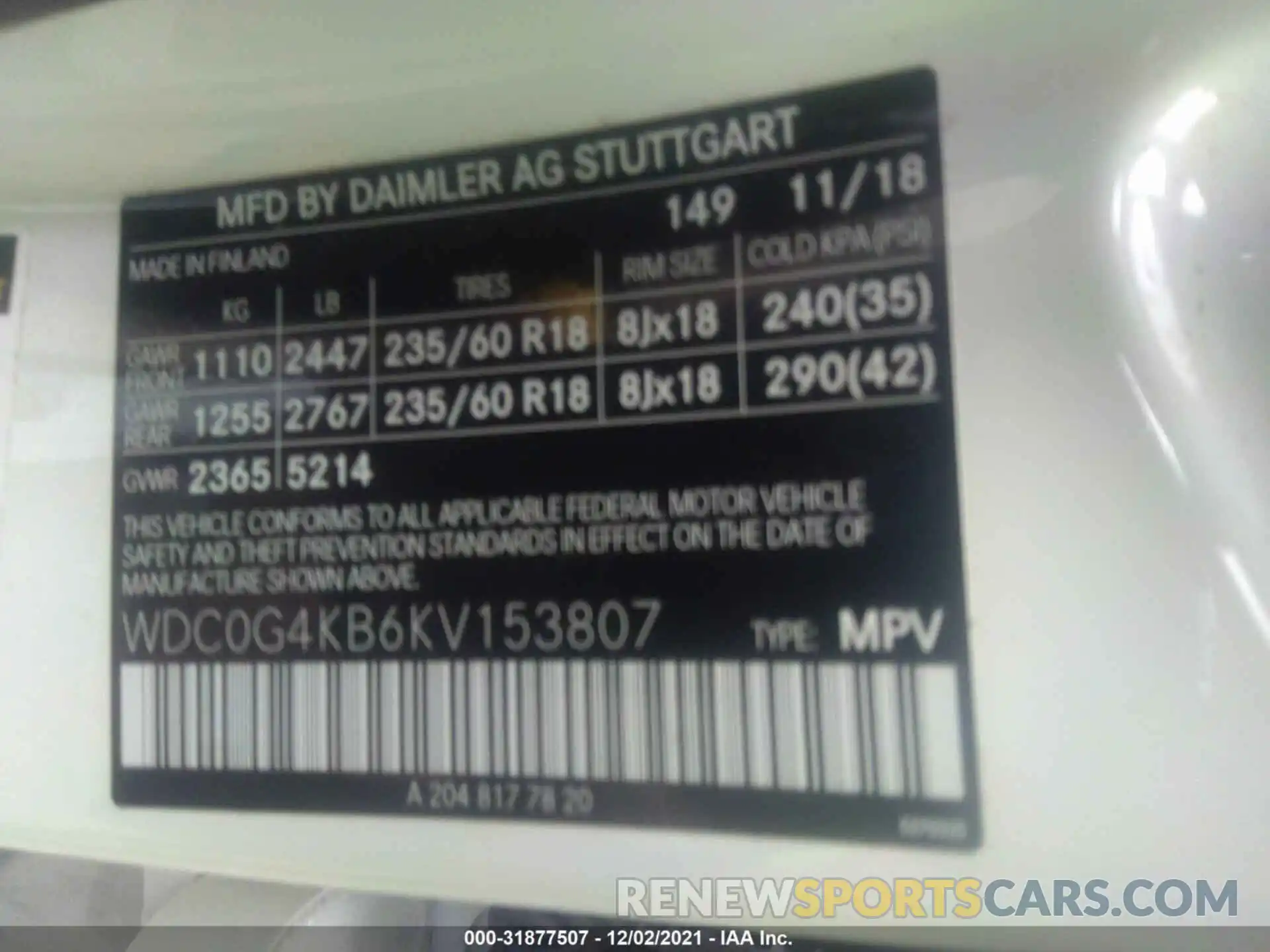 9 Photograph of a damaged car WDC0G4KB6KV153807 MERCEDES-BENZ GLC 2019