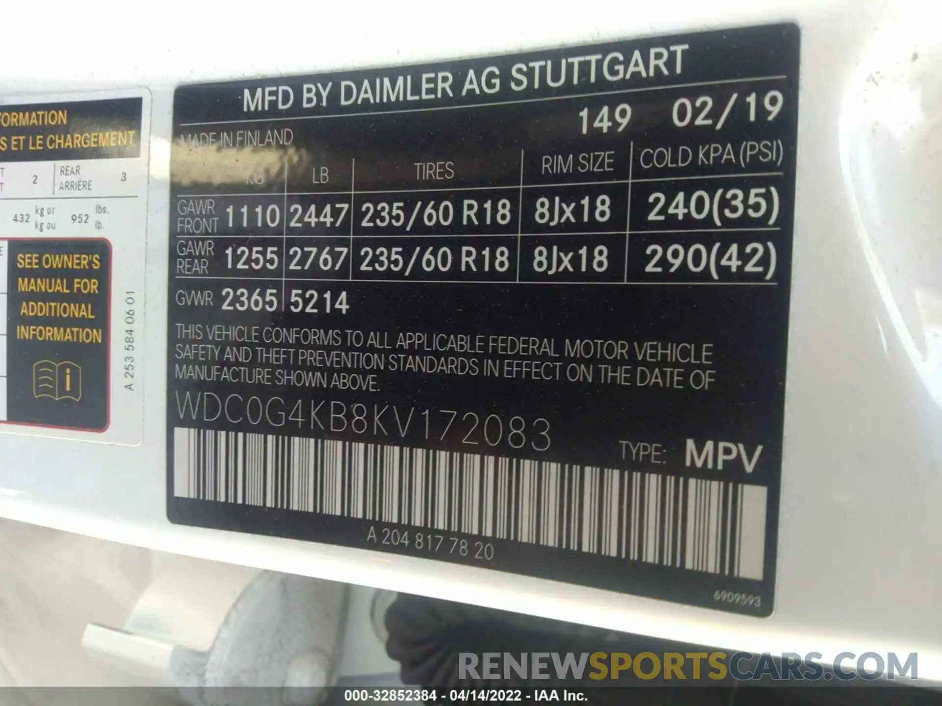 9 Photograph of a damaged car WDC0G4KB8KV172083 MERCEDES-BENZ GLC 2019