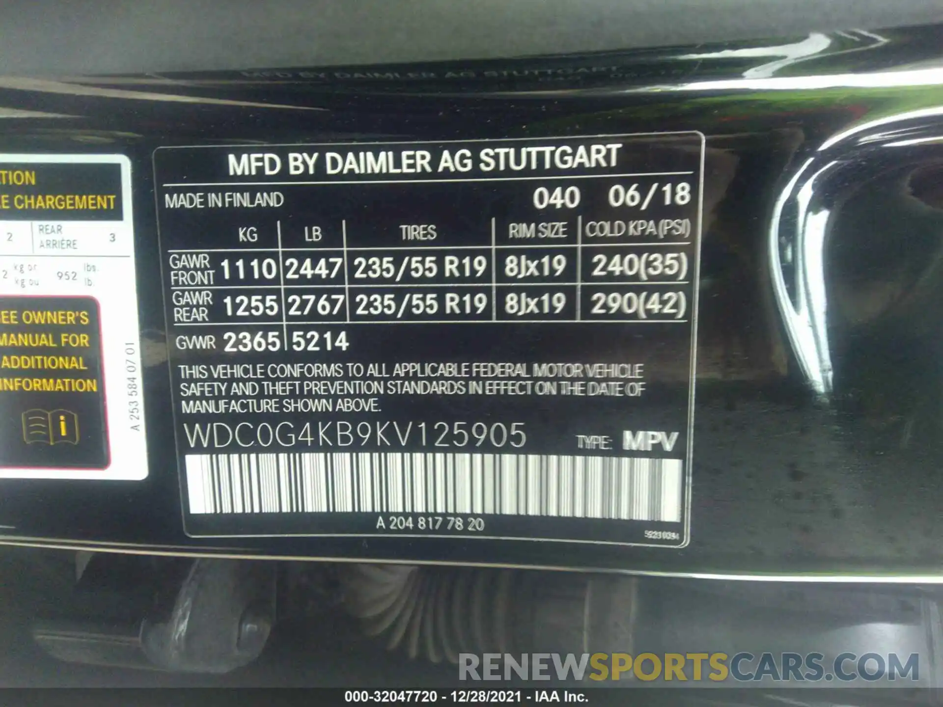 9 Photograph of a damaged car WDC0G4KB9KV125905 MERCEDES-BENZ GLC 2019