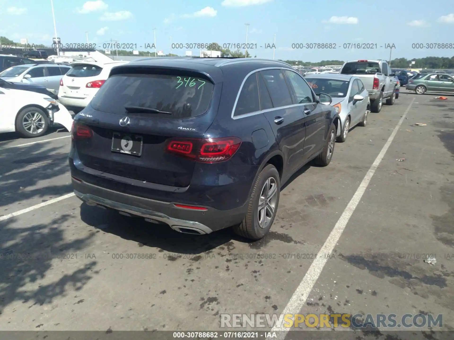 4 Фотография поврежденного автомобиля W1N0G8EB5MF873212 MERCEDES-BENZ GLC 2021