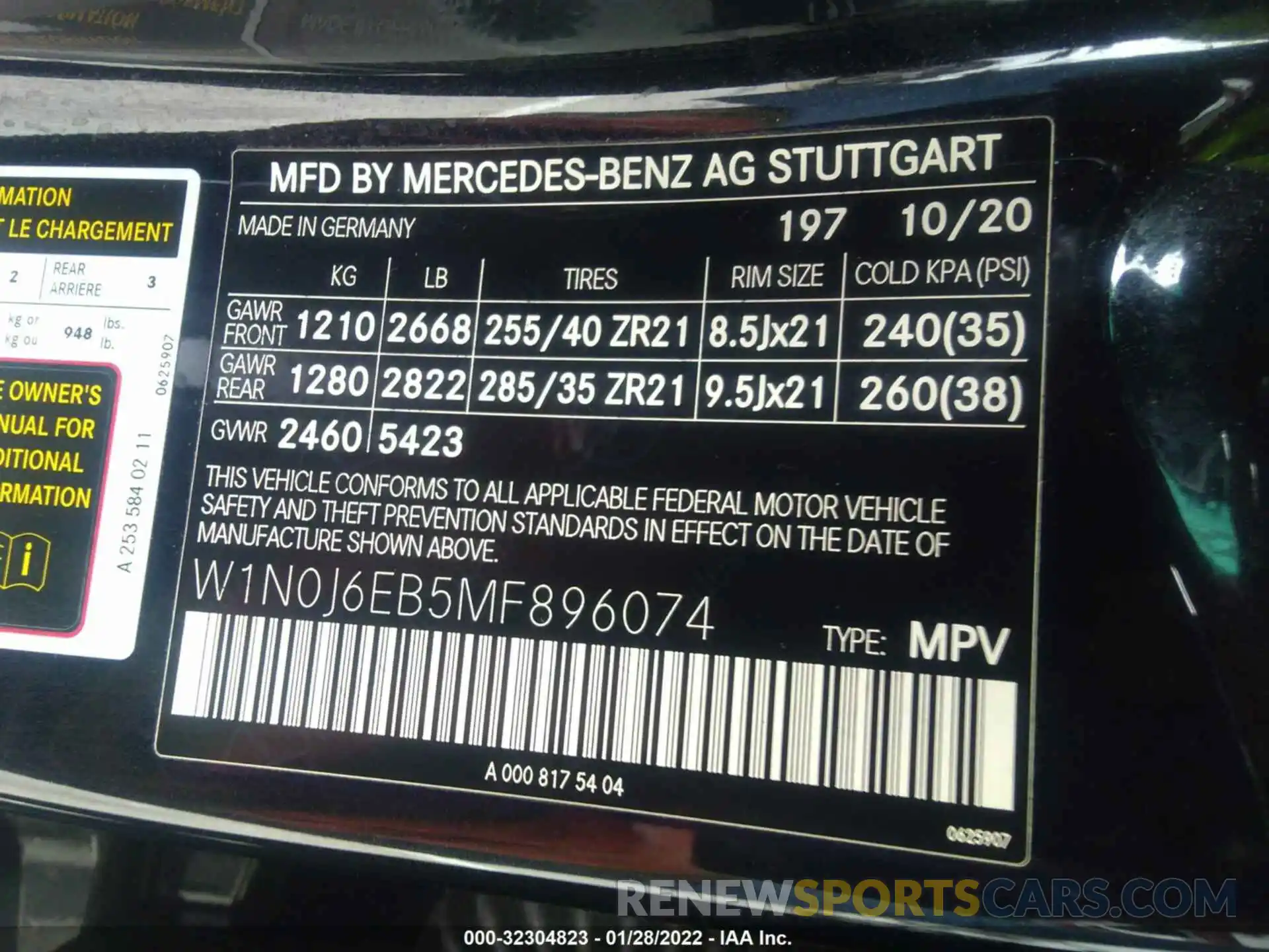 9 Фотография поврежденного автомобиля W1N0J6EB5MF896074 MERCEDES-BENZ GLC 2021