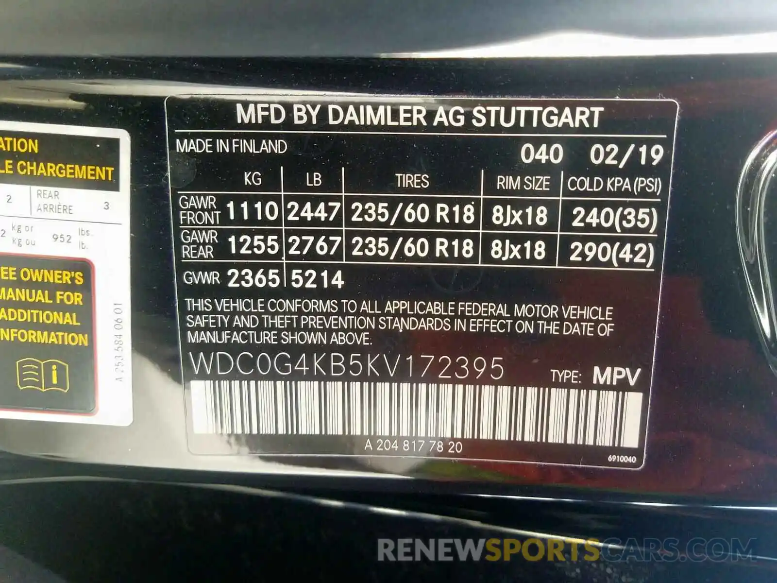 10 Photograph of a damaged car WDC0G4KB5KV172395 MERCEDES-BENZ GLC 300 4M 2019