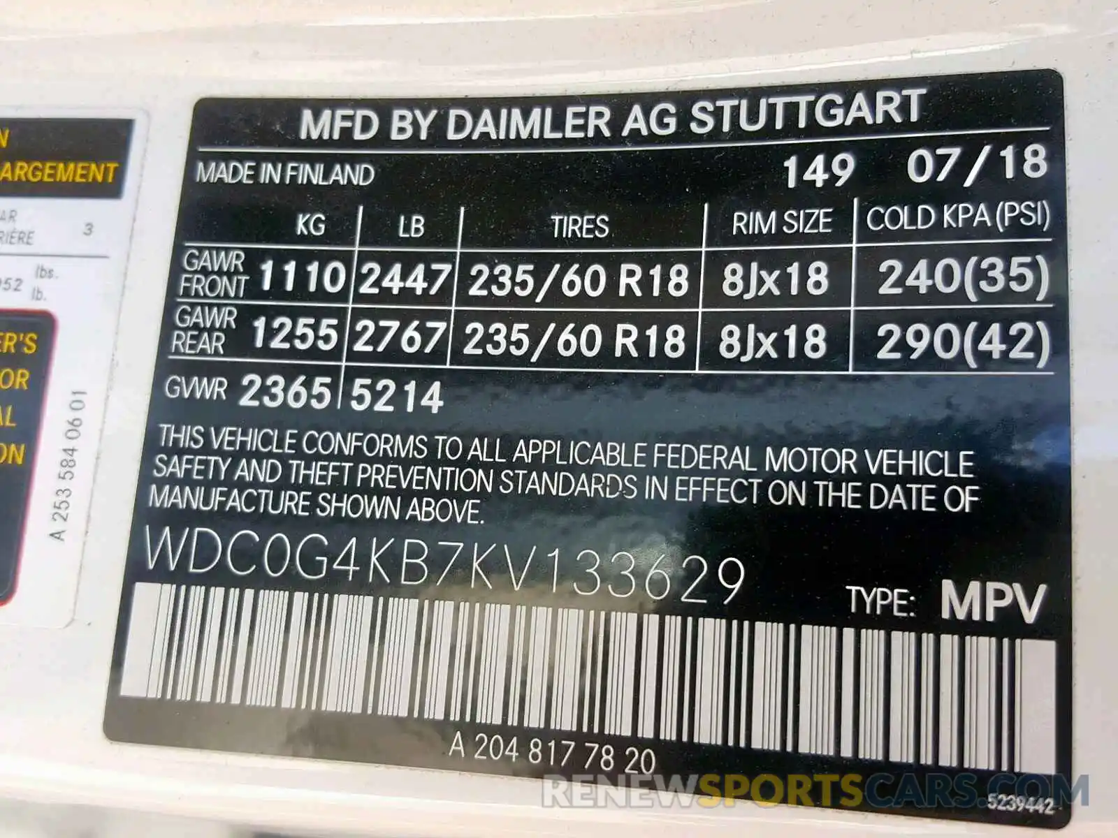 10 Photograph of a damaged car WDC0G4KB7KV133629 MERCEDES-BENZ GLC 300 4M 2019