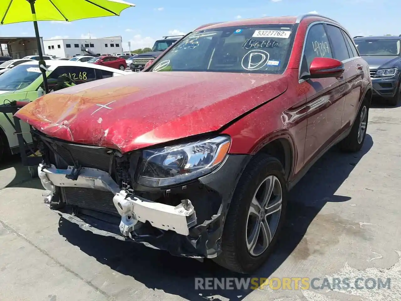 2 Photograph of a damaged car WDC0G4JB5KV156666 MERCEDES-BENZ GLC-CLASS 2019