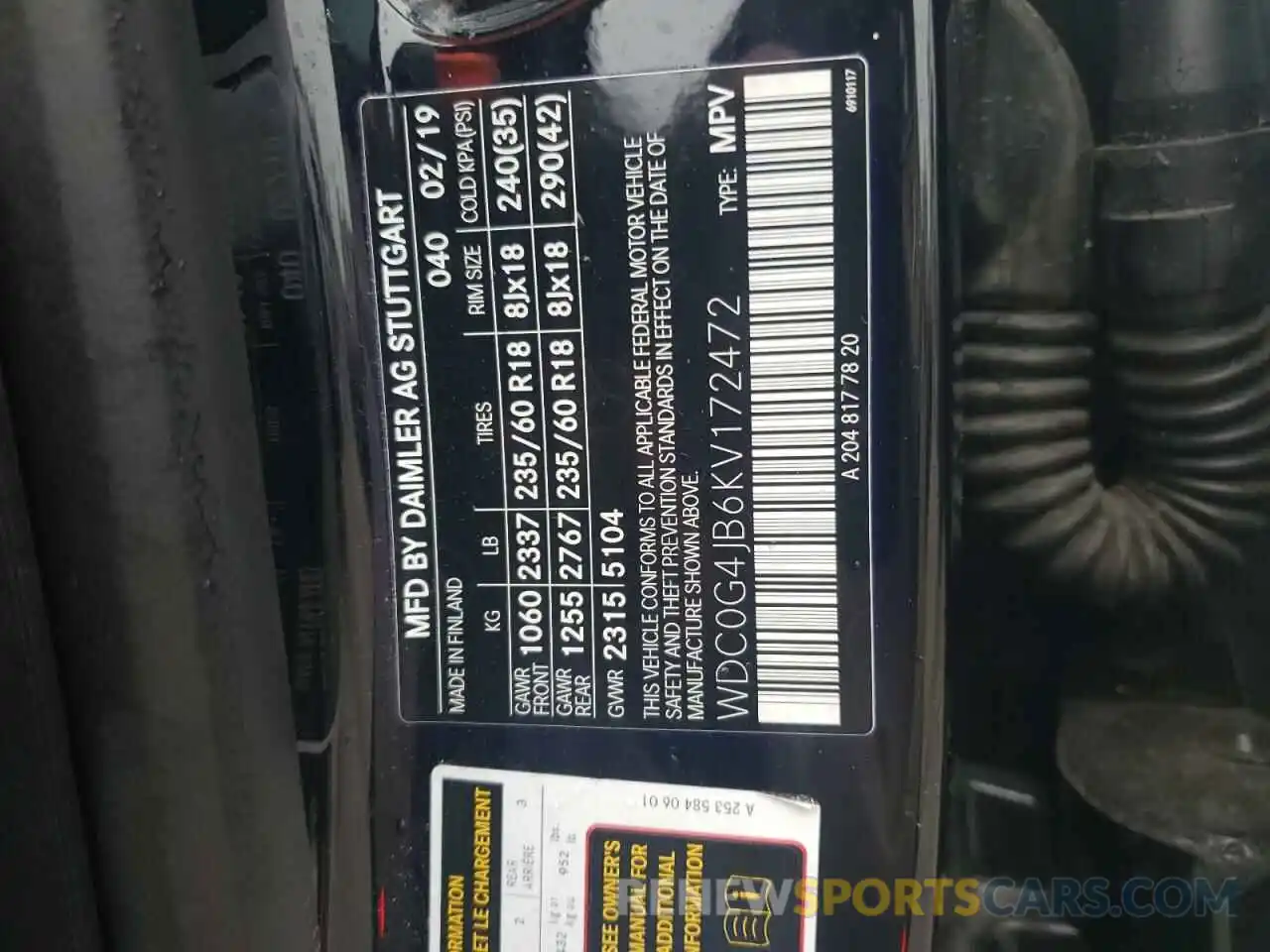 14 Photograph of a damaged car WDC0G4JB6KV172472 MERCEDES-BENZ GLC-CLASS 2019