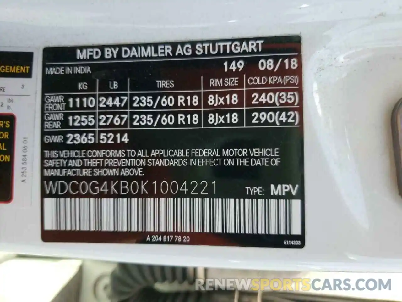 10 Photograph of a damaged car WDC0G4KB0K1004221 MERCEDES-BENZ GLC-CLASS 2019