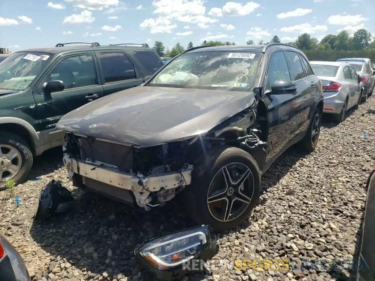 2 Photograph of a damaged car W1N0G8EB8LF856371 MERCEDES-BENZ GLC-CLASS 2020