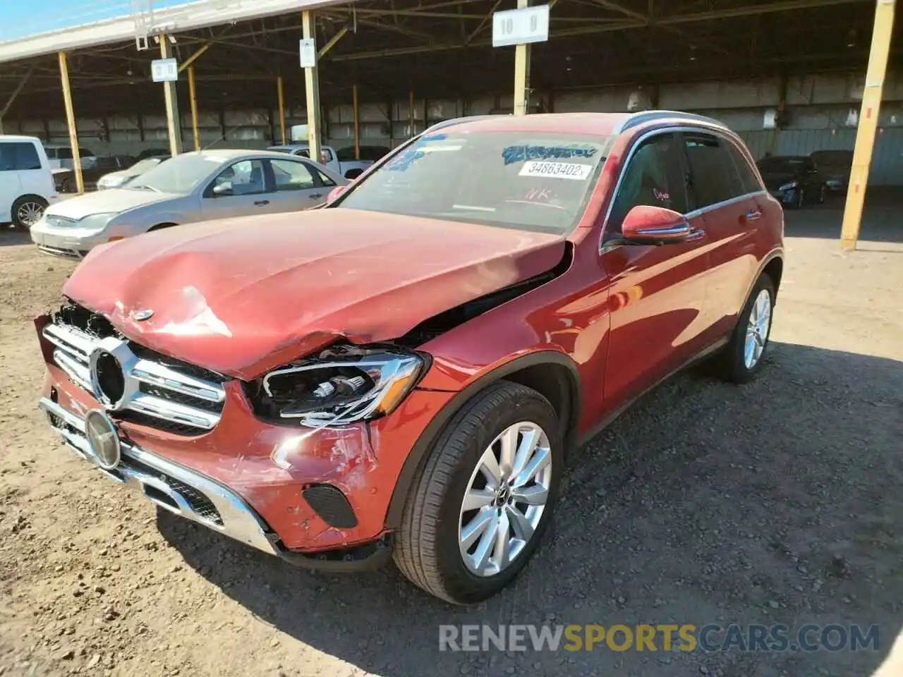 2 Photograph of a damaged car W1N0G8DBXMF894347 MERCEDES-BENZ GLC-CLASS 2021