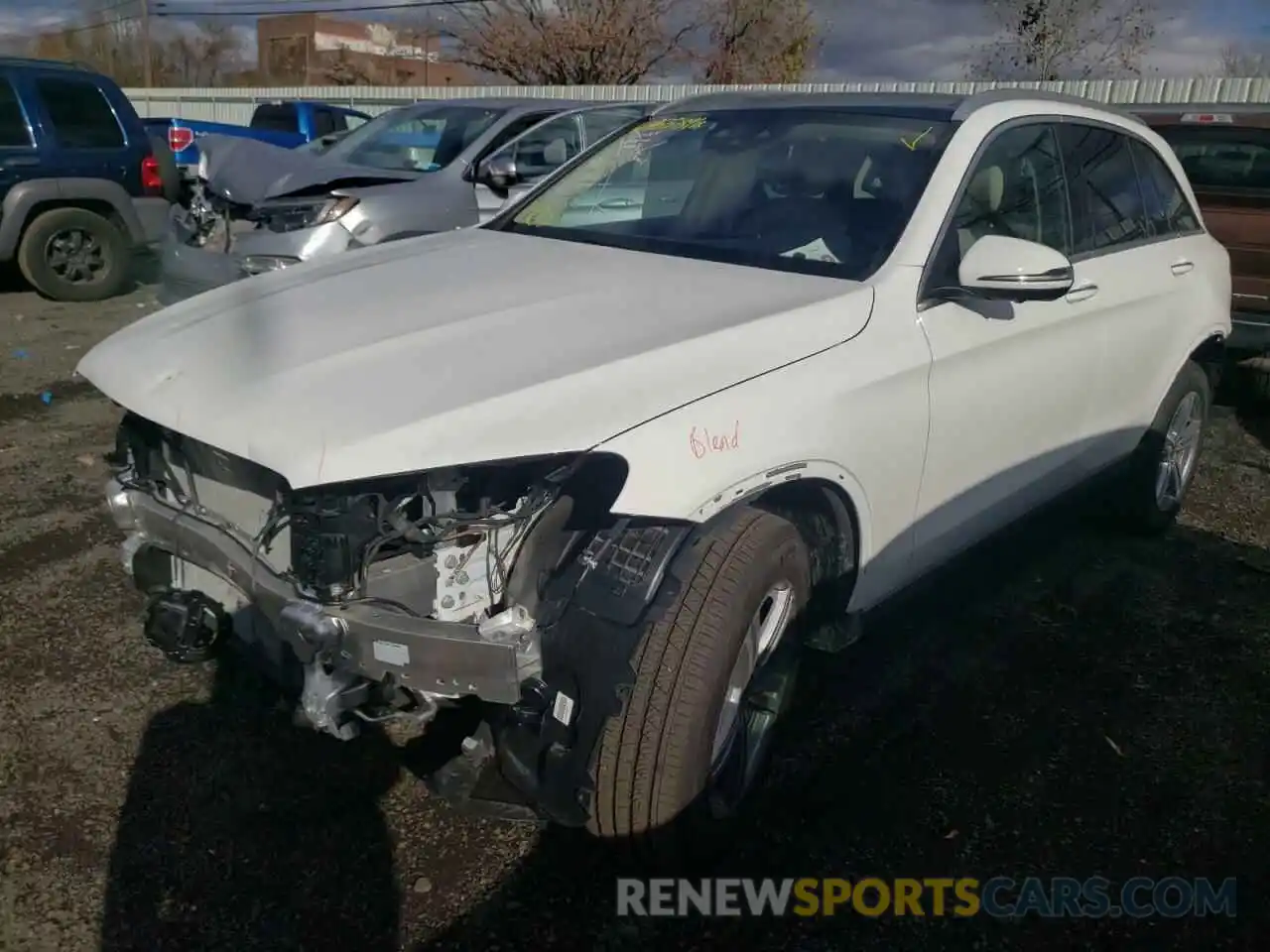 2 Photograph of a damaged car W1N0G8EB9MF920743 MERCEDES-BENZ GLC-CLASS 2021