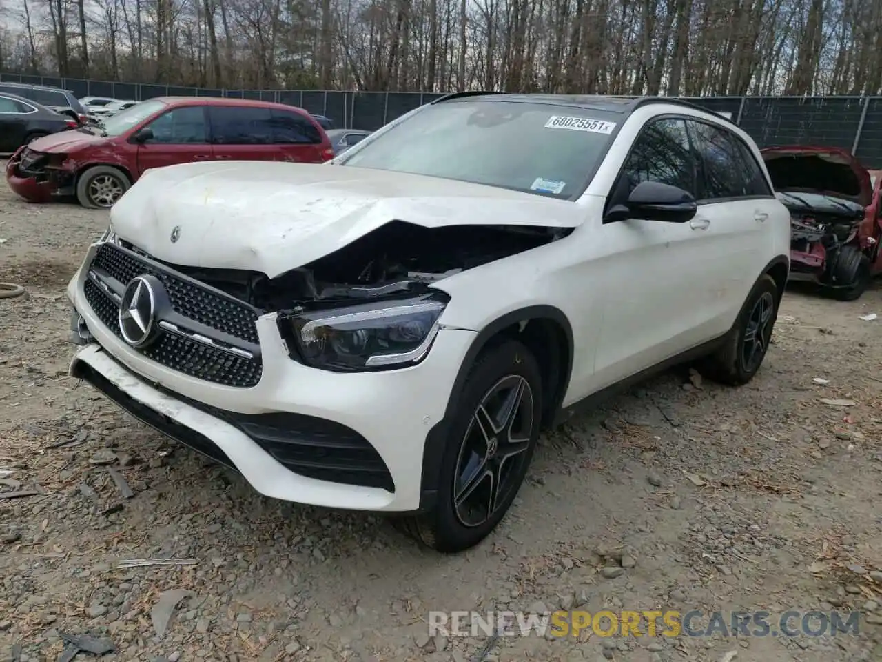 2 Photograph of a damaged car W1N0G8EBXMF871424 MERCEDES-BENZ GLC-CLASS 2021