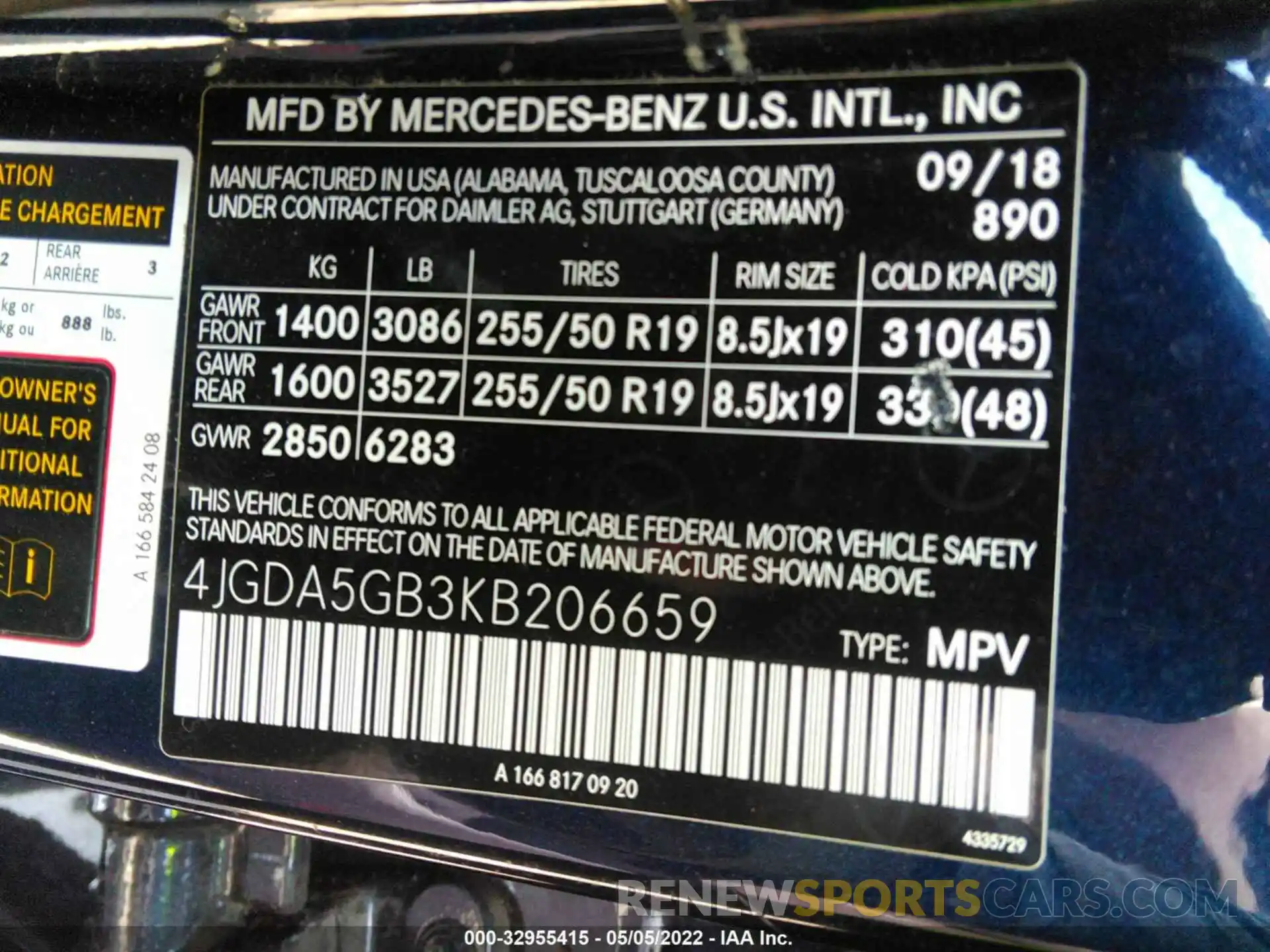 9 Photograph of a damaged car 4JGDA5GB3KB206659 MERCEDES-BENZ GLE 2019