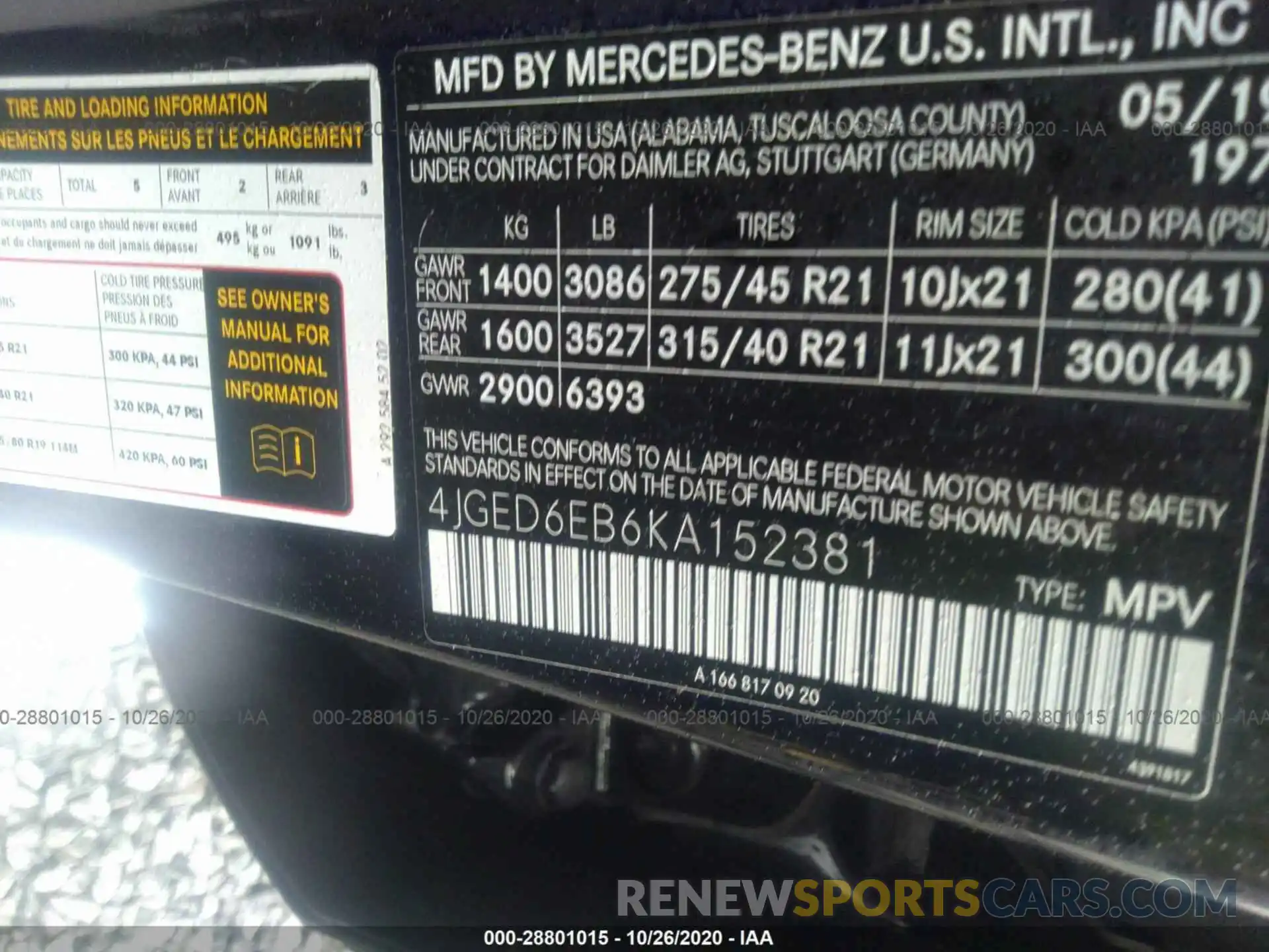 9 Photograph of a damaged car 4JGED6EB6KA152381 MERCEDES-BENZ GLE 2019