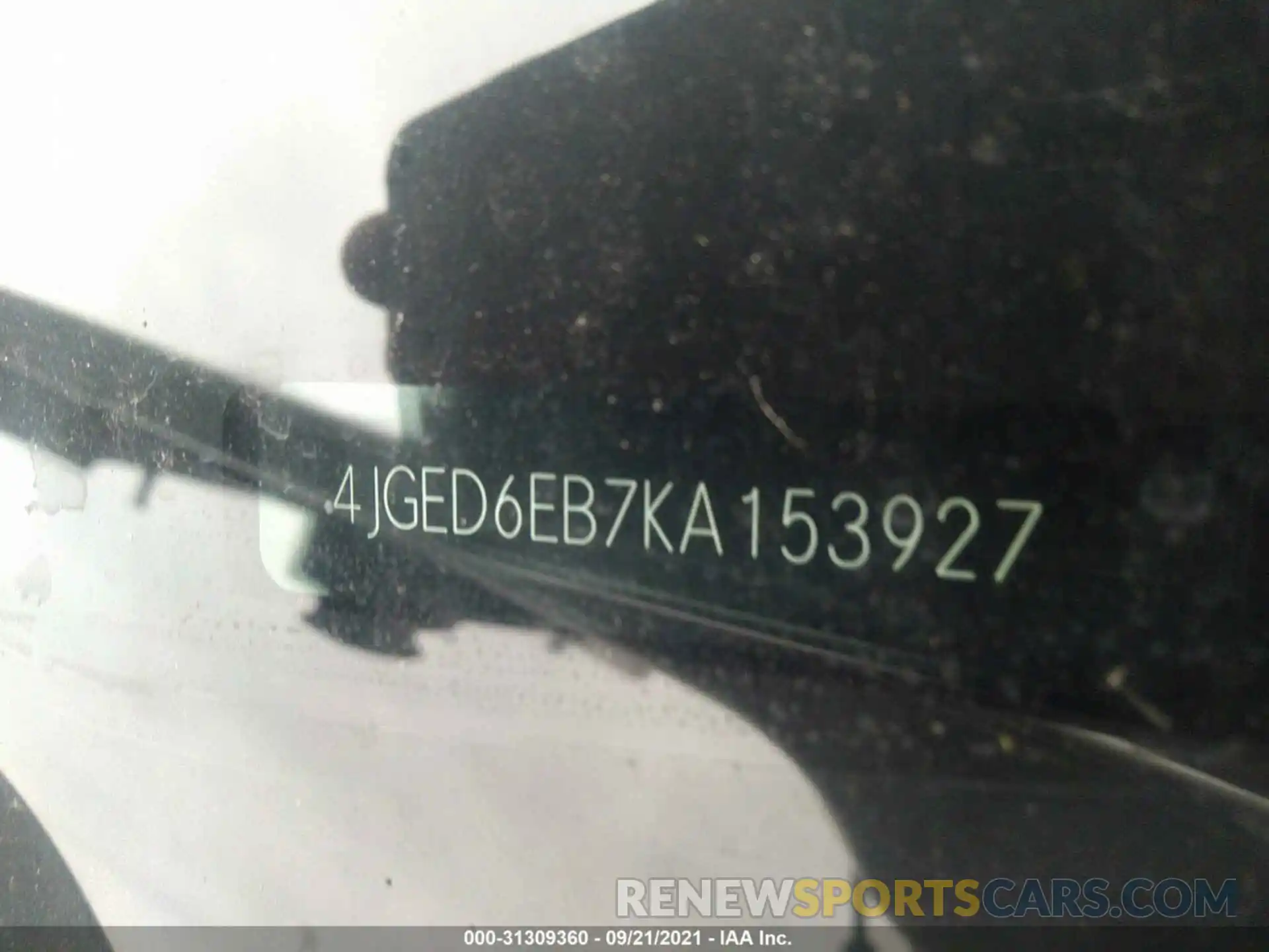 9 Photograph of a damaged car 4JGED6EB7KA153927 MERCEDES-BENZ GLE 2019