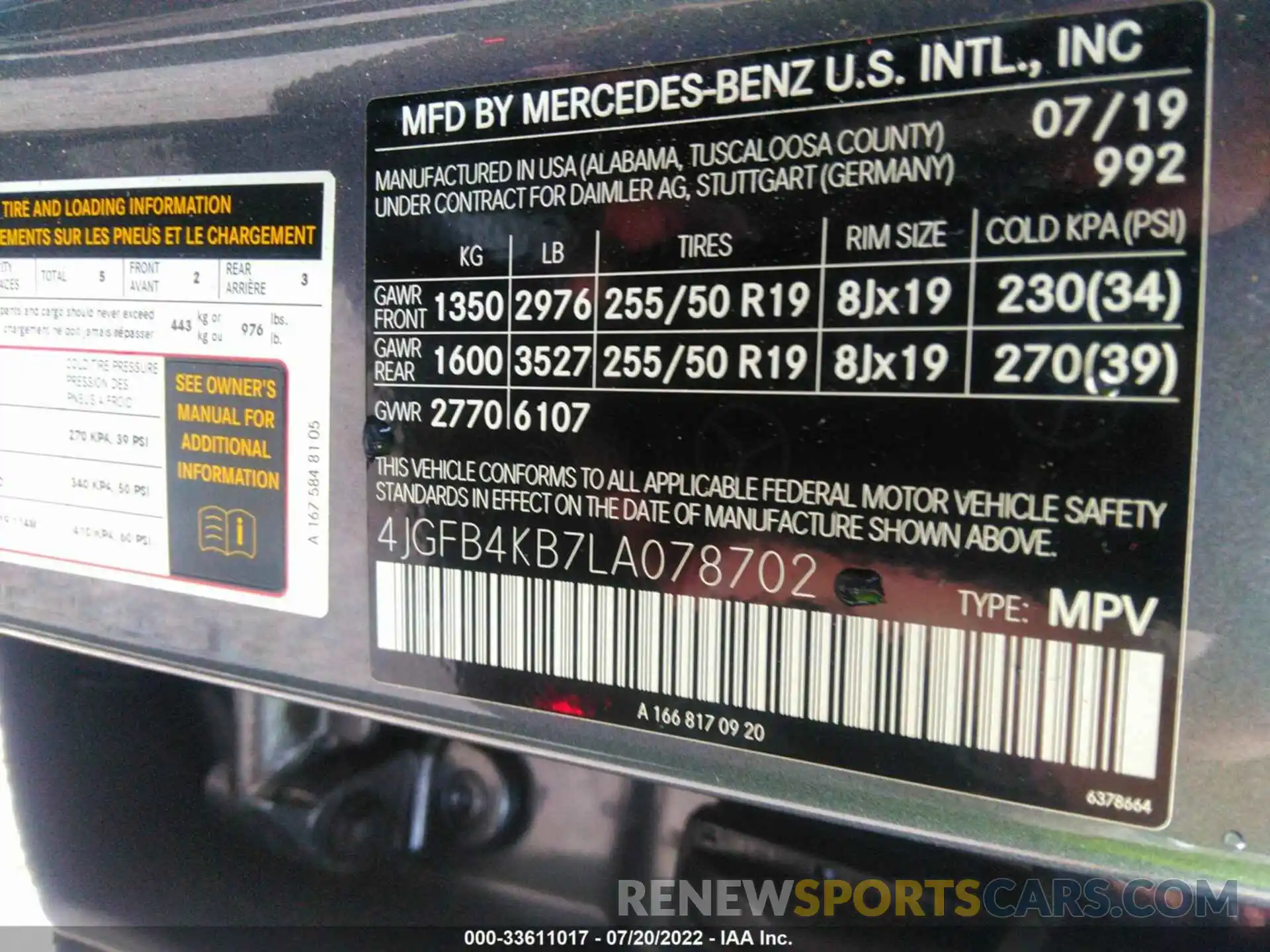 9 Photograph of a damaged car 4JGFB4KB7LA078702 MERCEDES-BENZ GLE 2020