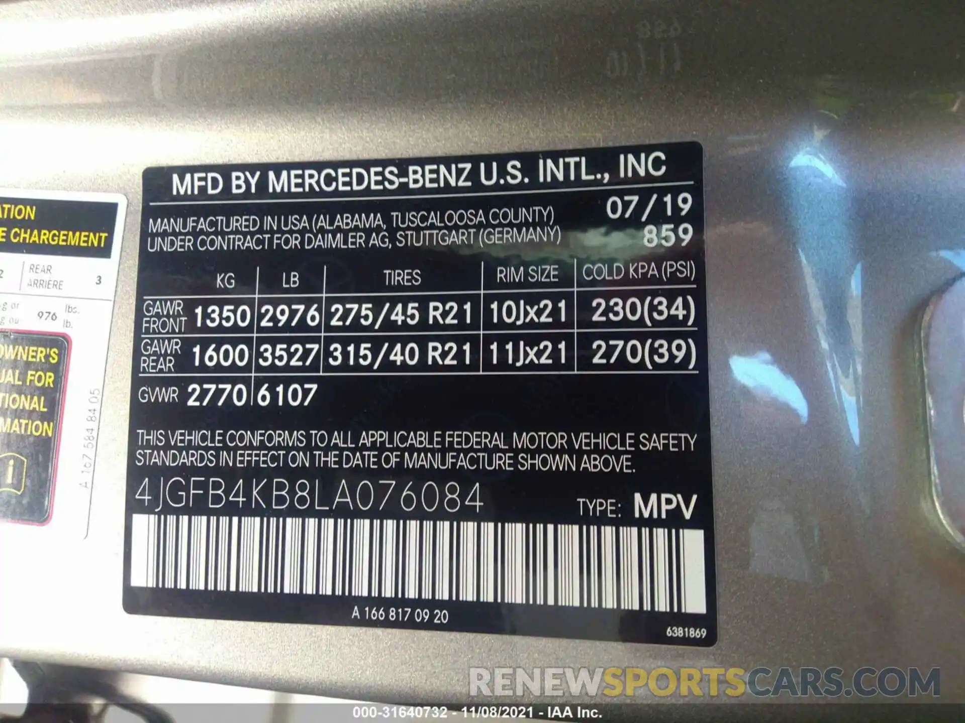 9 Фотография поврежденного автомобиля 4JGFB4KB8LA076084 MERCEDES-BENZ GLE 2020