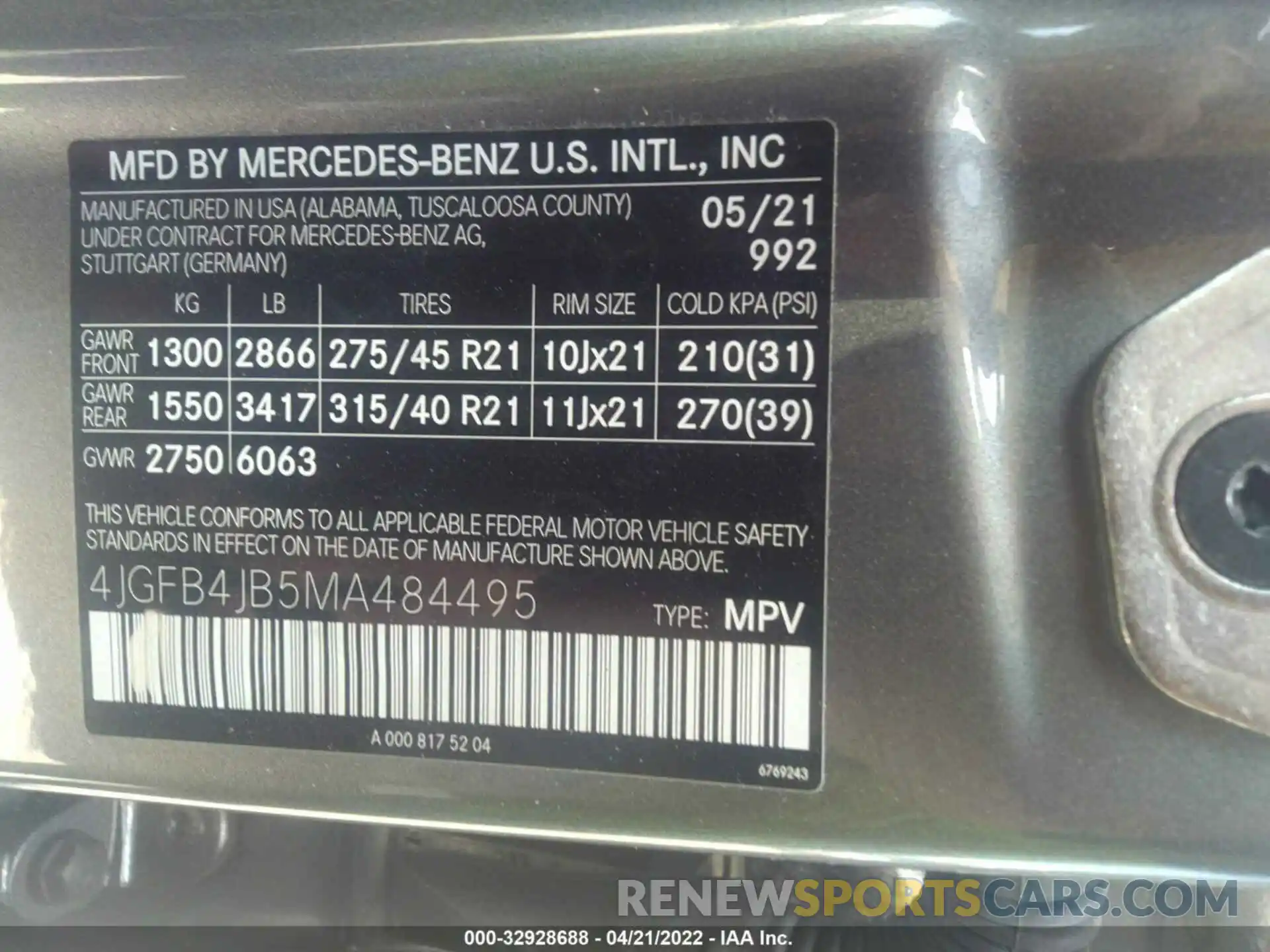 9 Фотография поврежденного автомобиля 4JGFB4JB5MA484495 MERCEDES-BENZ GLE 2021