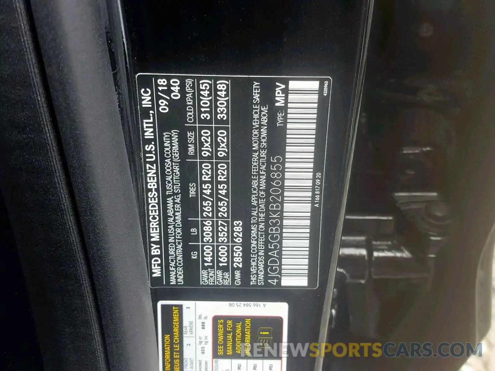 10 Photograph of a damaged car 4JGDA5GB3KB206855 MERCEDES-BENZ GLE 400 4M 2019