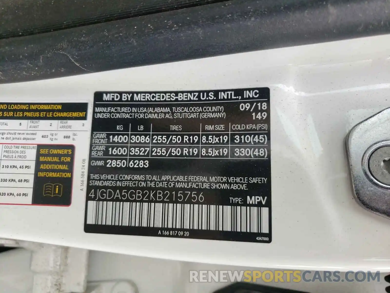 10 Photograph of a damaged car 4JGDA5GB2KB215756 MERCEDES-BENZ GLE-CLASS 2019