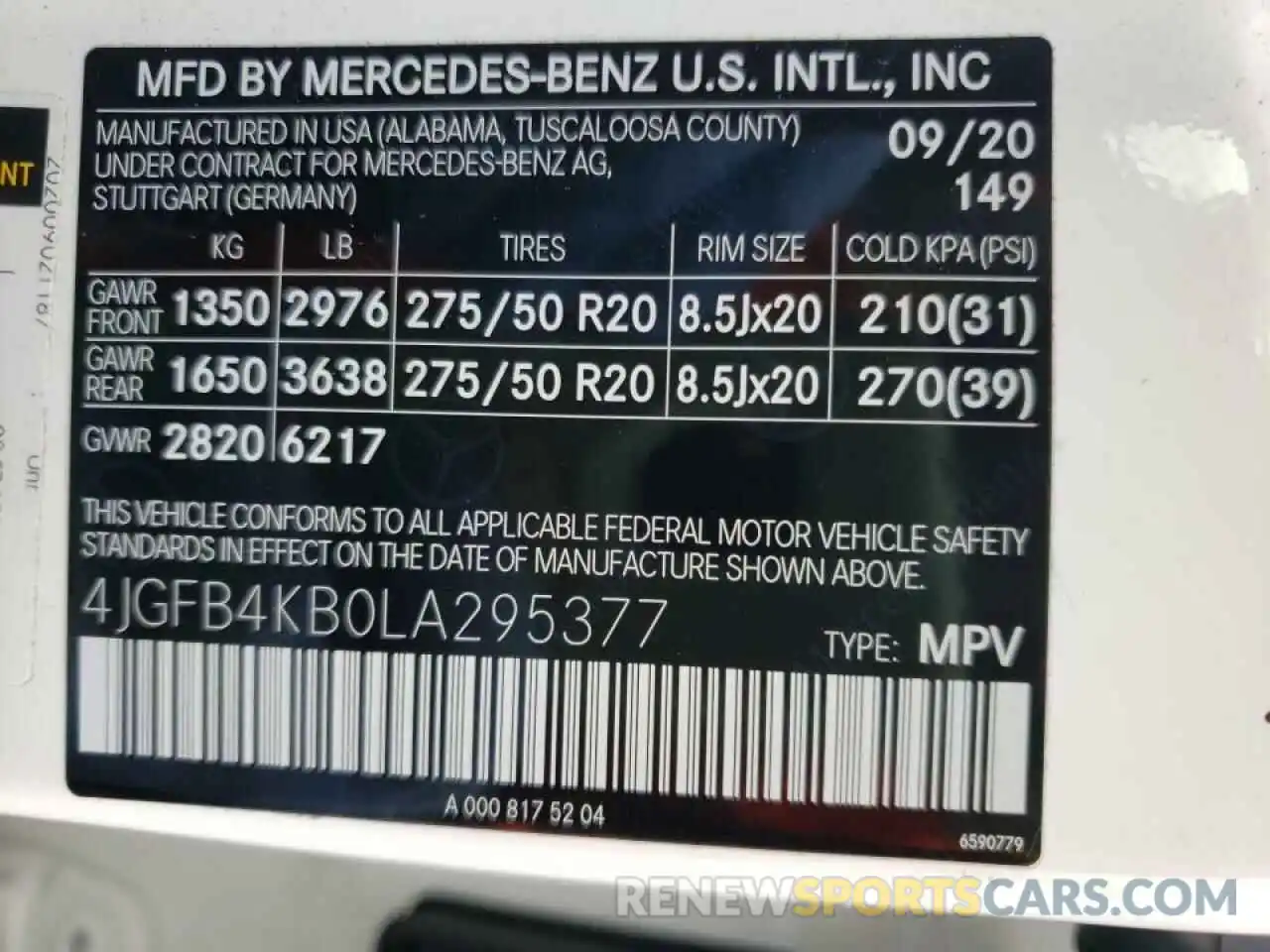 10 Фотография поврежденного автомобиля 4JGFB4KB0LA295377 MERCEDES-BENZ GLE-CLASS 2020