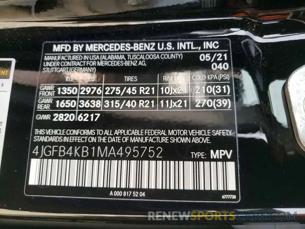 10 Фотография поврежденного автомобиля 4JGFB4KB1MA495752 MERCEDES-BENZ GLE-CLASS 2021