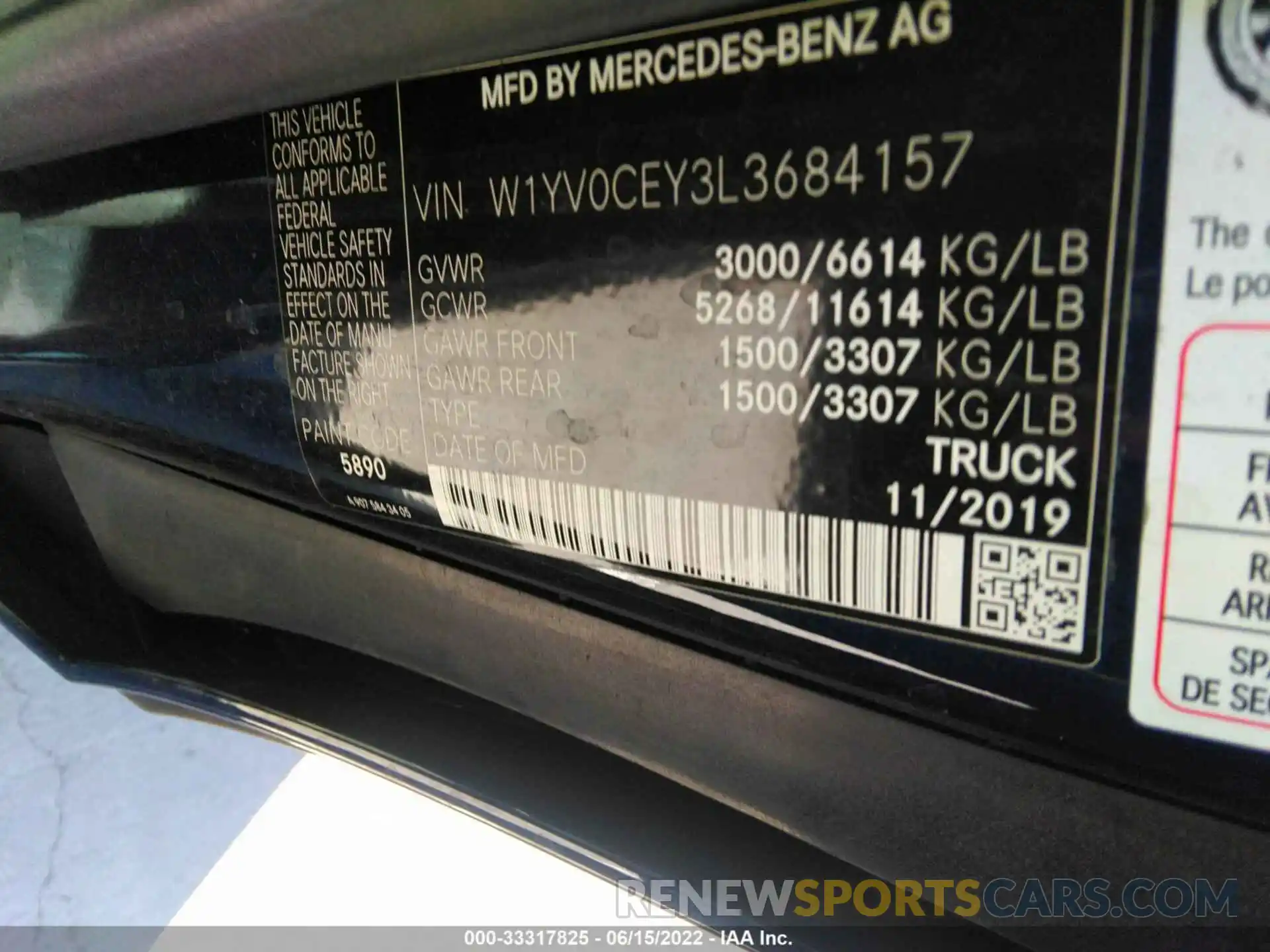 9 Photograph of a damaged car W1YV0CEY3L3684157 MERCEDES-BENZ METRIS CARGO VAN 2020