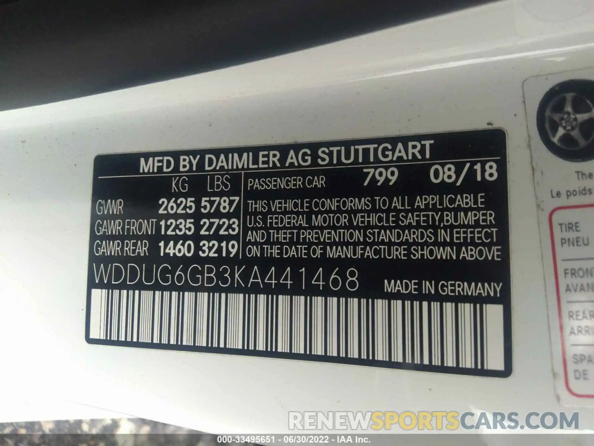 9 Фотография поврежденного автомобиля WDDUG6GB3KA441468 MERCEDES-BENZ S-CLASS 2019