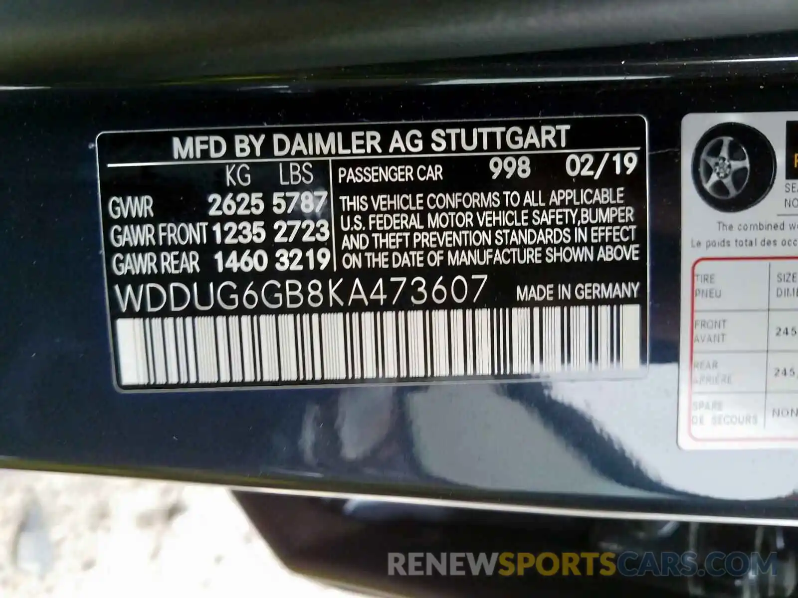 10 Фотография поврежденного автомобиля WDDUG6GB8KA473607 MERCEDES-BENZ S CLASS 2019