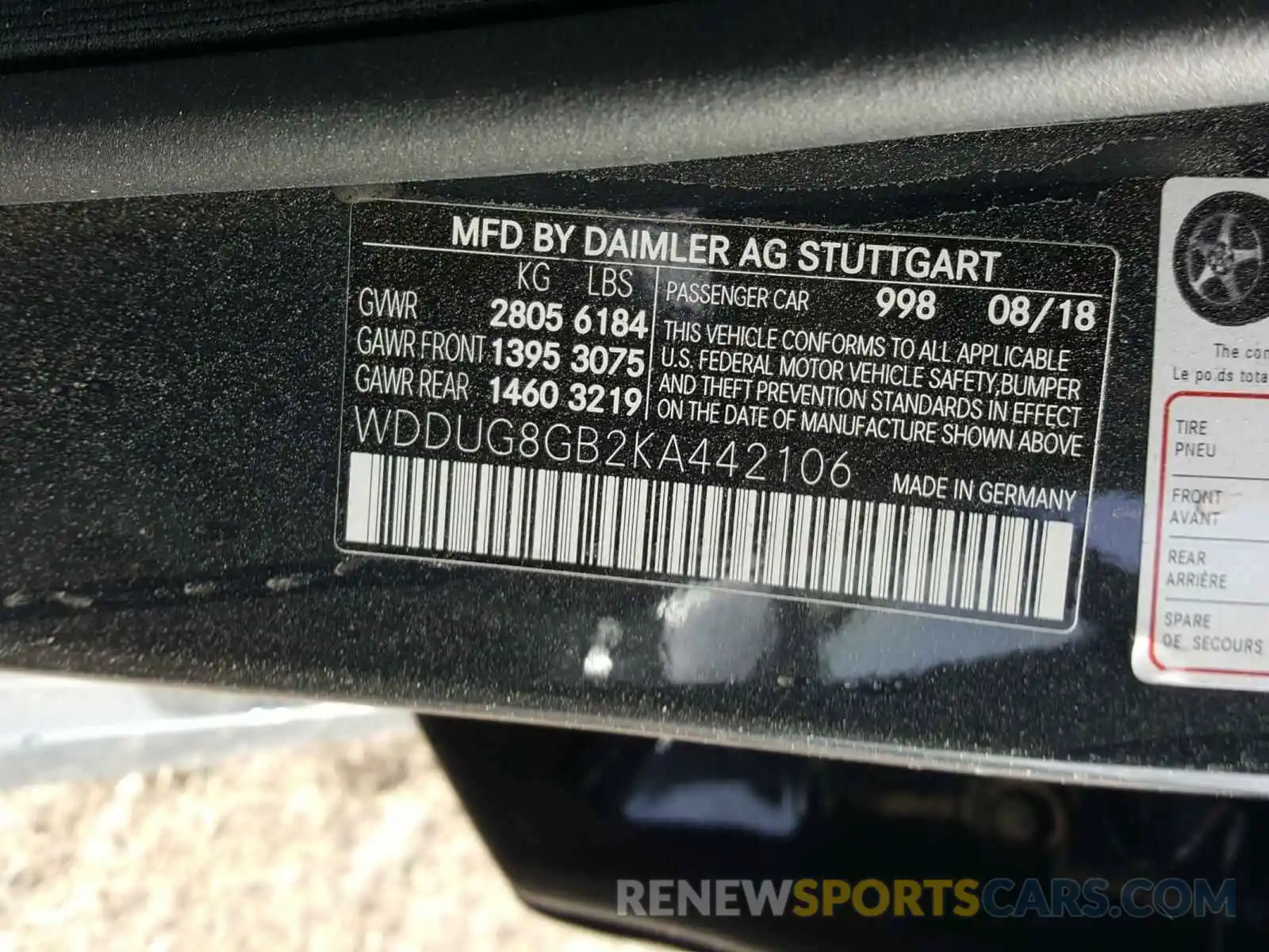 10 Photograph of a damaged car WDDUG8GB2KA442106 MERCEDES-BENZ S CLASS 2019