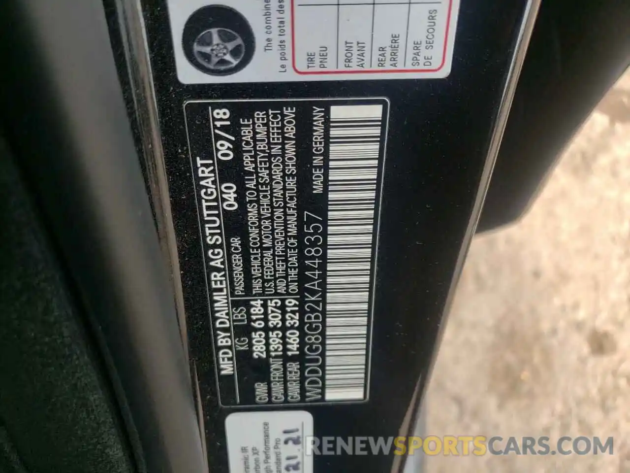 10 Photograph of a damaged car WDDUG8GB2KA448357 MERCEDES-BENZ S-CLASS 2019