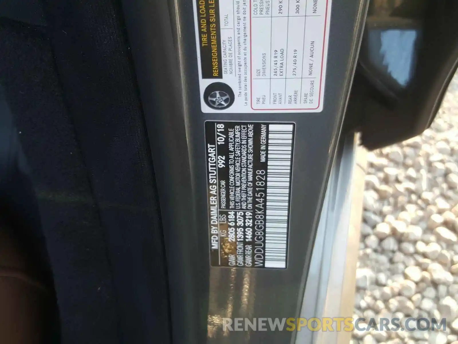 10 Photograph of a damaged car WDDUG8GB8KA451828 MERCEDES-BENZ S CLASS 2019