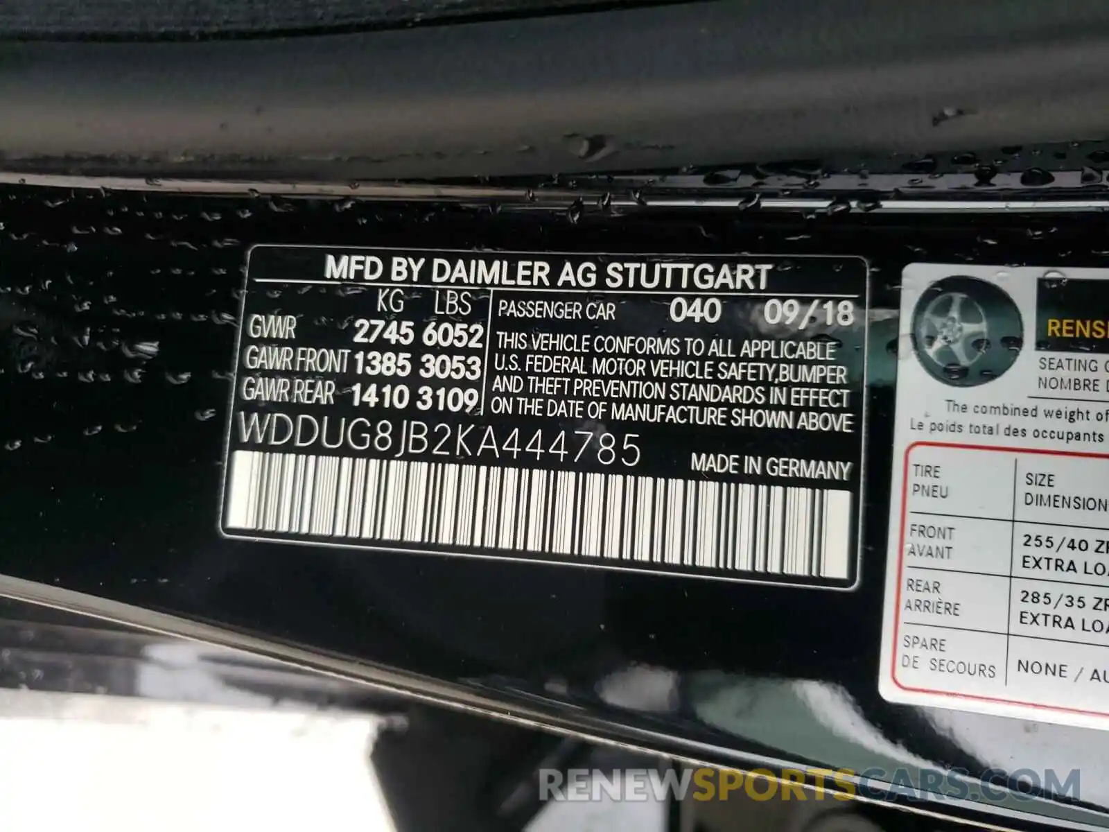 10 Photograph of a damaged car WDDUG8JB2KA444785 MERCEDES-BENZ S-CLASS 2019