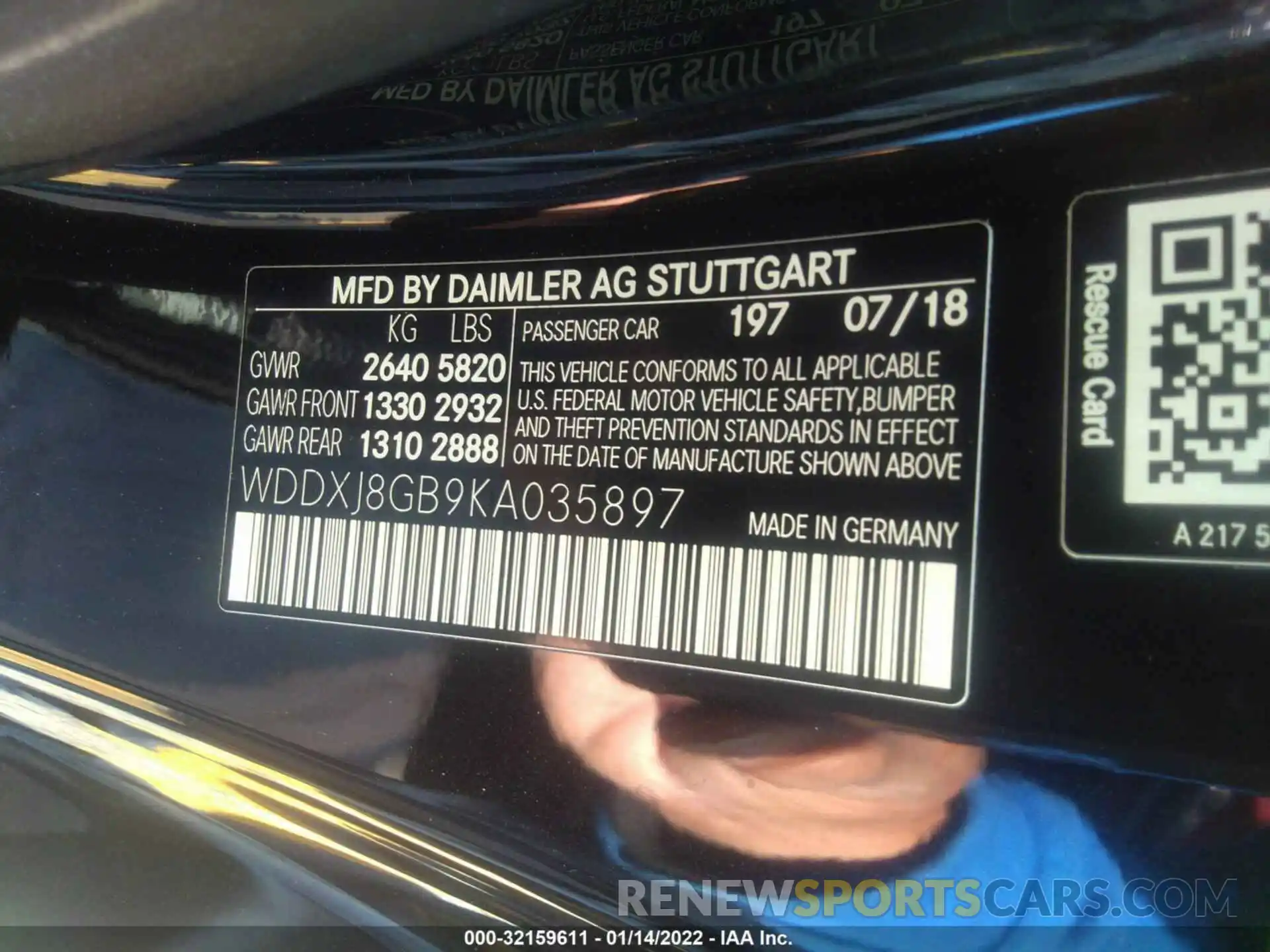 9 Photograph of a damaged car WDDXJ8GB9KA035897 MERCEDES-BENZ S-CLASS 2019