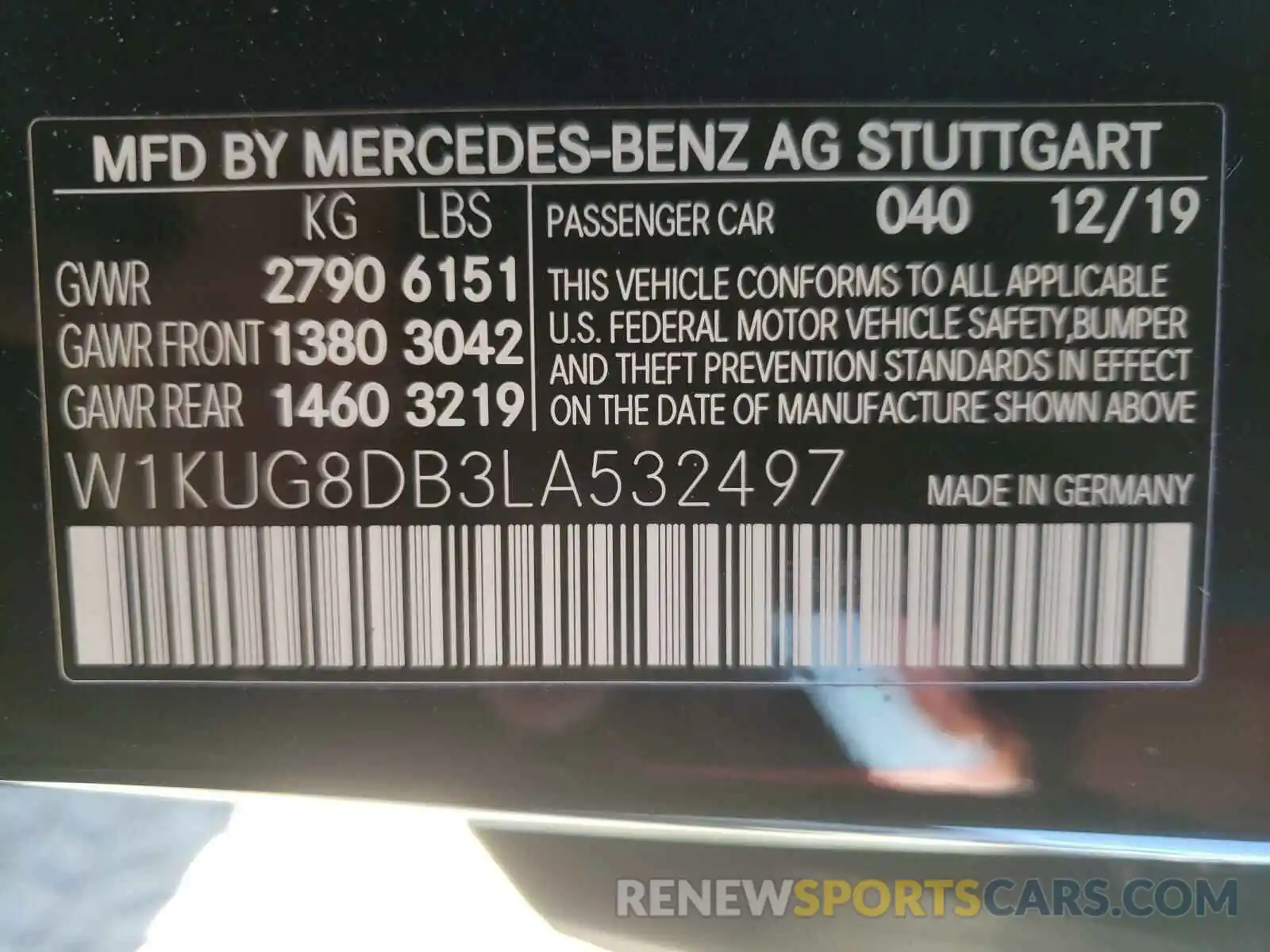 10 Фотография поврежденного автомобиля W1KUG8DB3LA532497 MERCEDES-BENZ S CLASS 2020