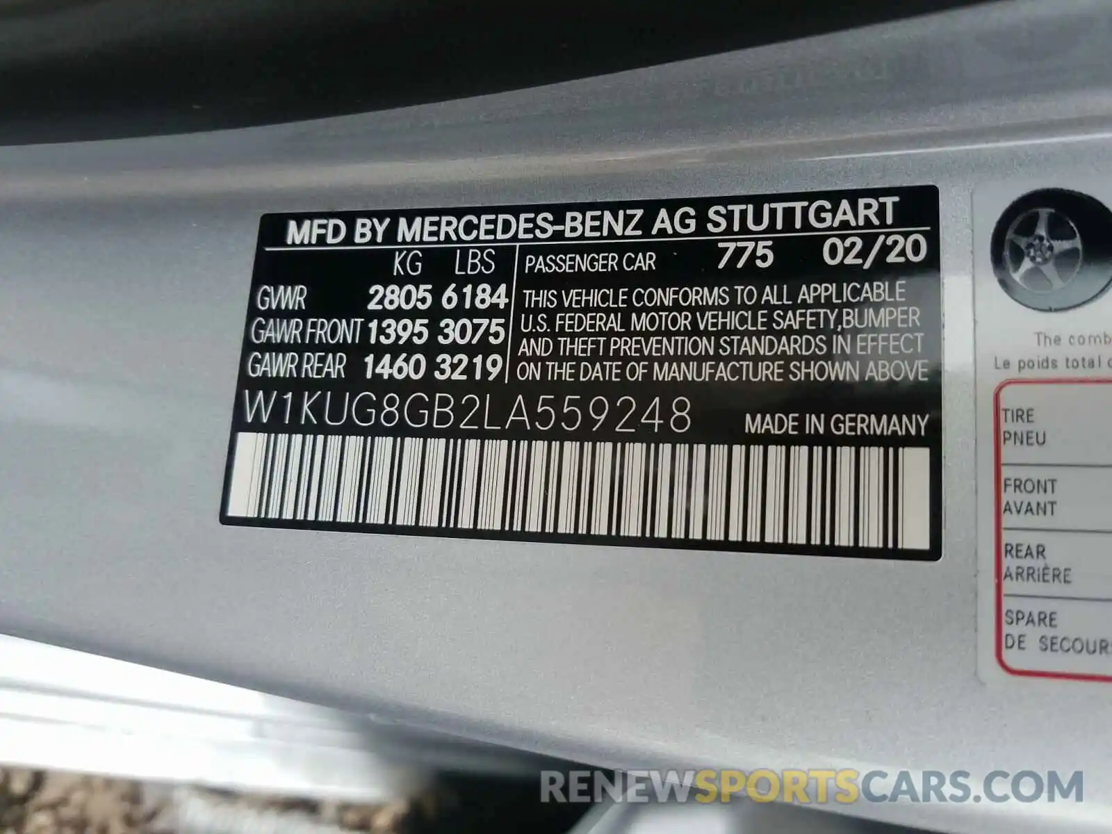 10 Фотография поврежденного автомобиля W1KUG8GB2LA559248 MERCEDES-BENZ S CLASS 2020