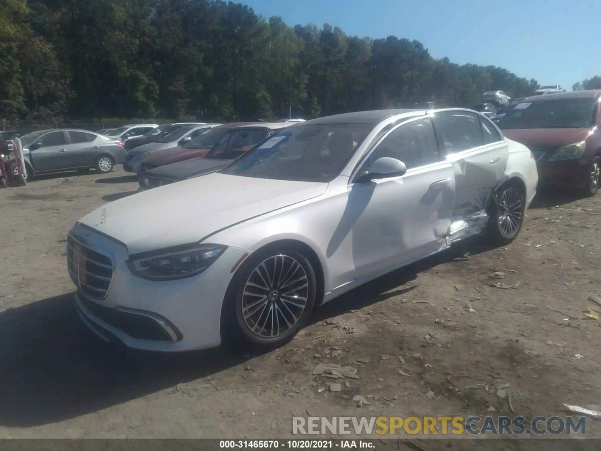 2 Photograph of a damaged car W1K6G7GB3MA019752 MERCEDES-BENZ S-CLASS 2021