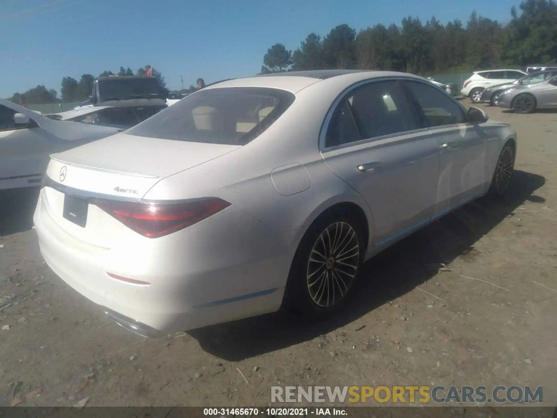 4 Photograph of a damaged car W1K6G7GB3MA019752 MERCEDES-BENZ S-CLASS 2021