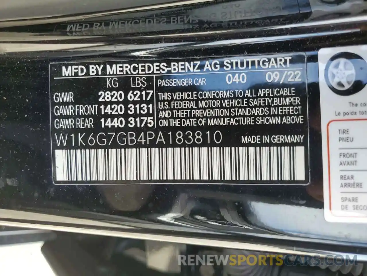 12 Photograph of a damaged car W1K6G7GB4PA183810 MERCEDES-BENZ S-CLASS 2023