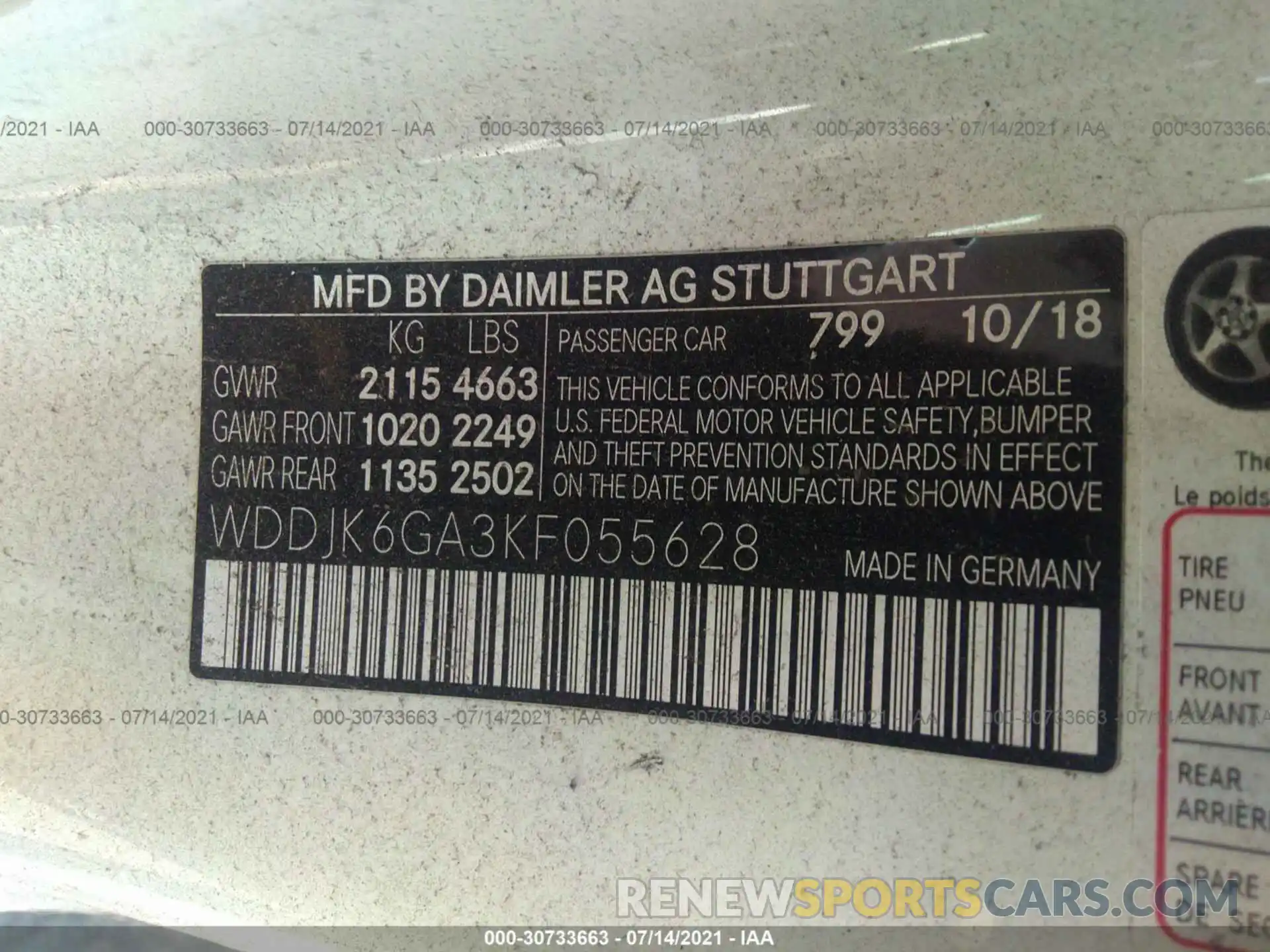 9 Photograph of a damaged car WDDJK6GA3KF055628 MERCEDES-BENZ SL 2019