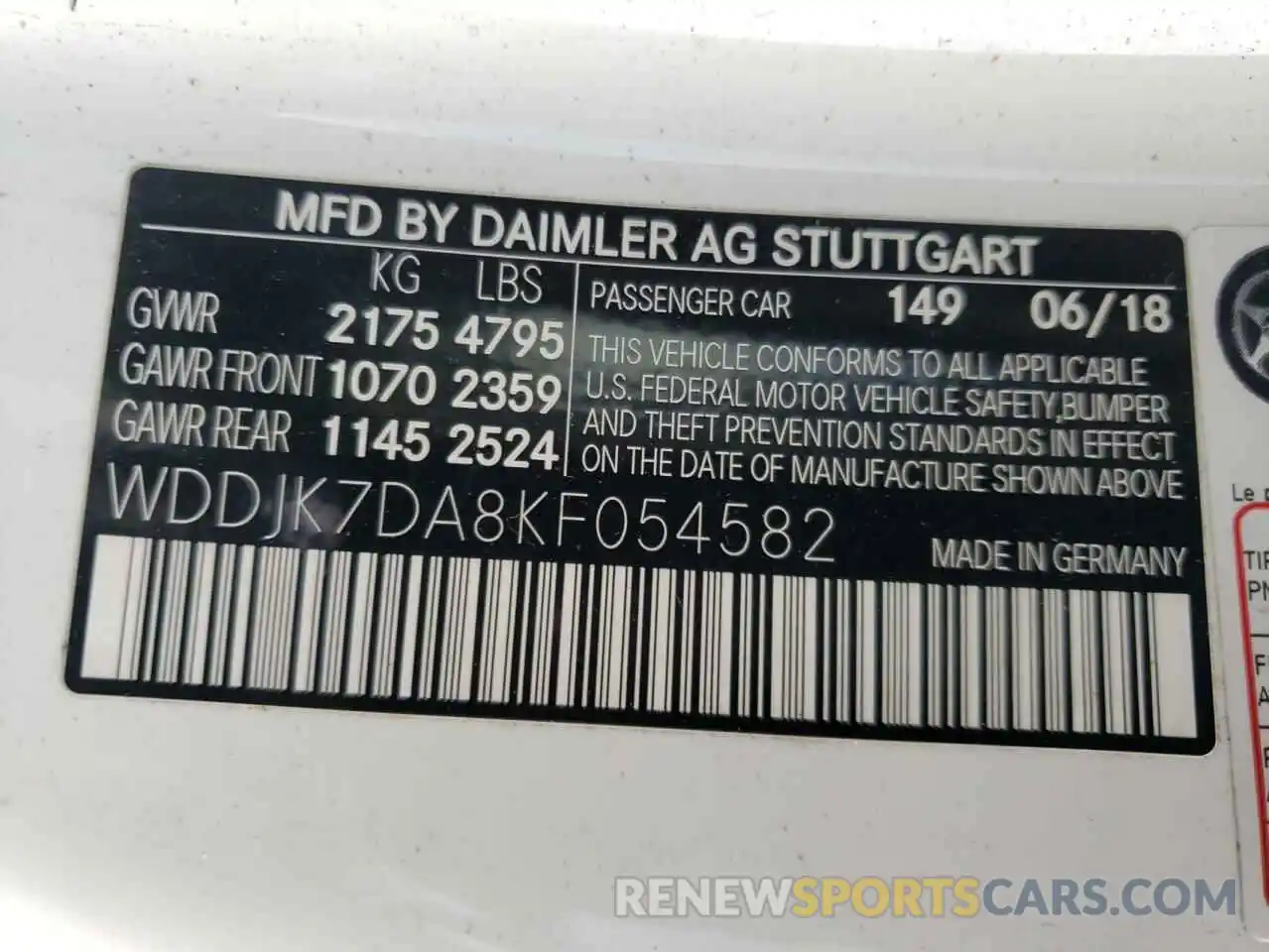 10 Photograph of a damaged car WDDJK7DA8KF054582 MERCEDES-BENZ SL-CLASS 2019