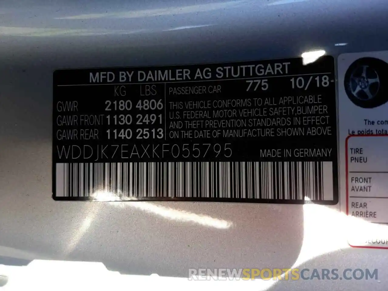 10 Photograph of a damaged car WDDJK7EAXKF055795 MERCEDES-BENZ SL-CLASS 2019