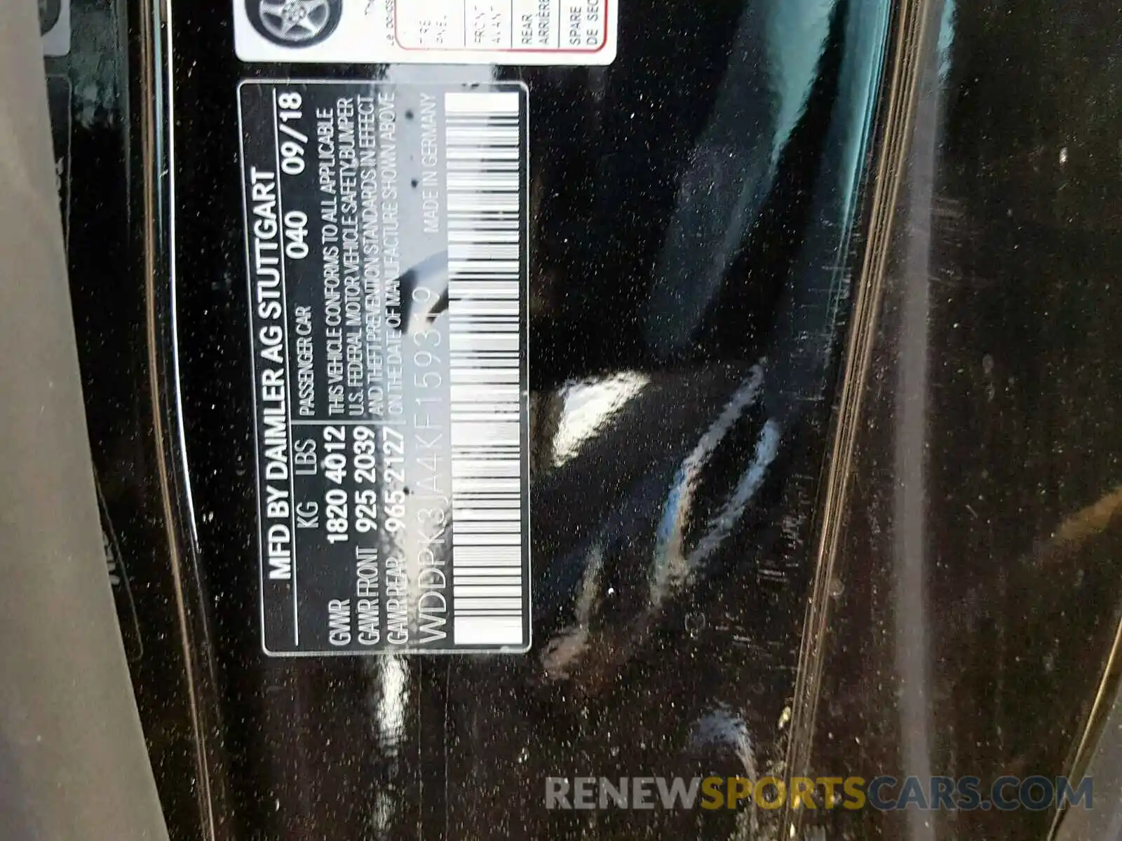 10 Photograph of a damaged car WDDPK3JA4KF159319 MERCEDES-BENZ SLC 300 2019