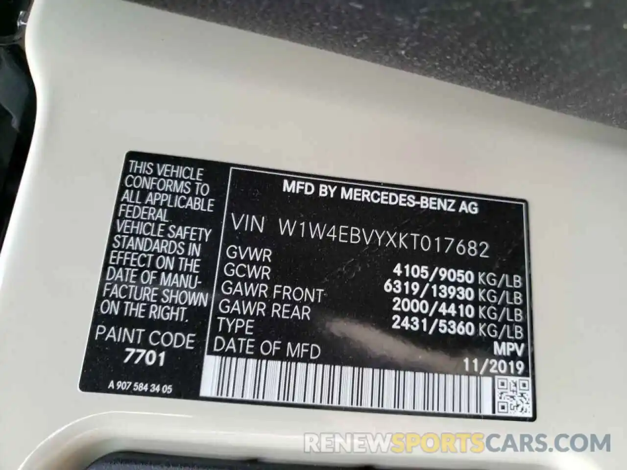 10 Фотография поврежденного автомобиля W1W4EBVYXKT017682 MERCEDES-BENZ SPRINTER 2019