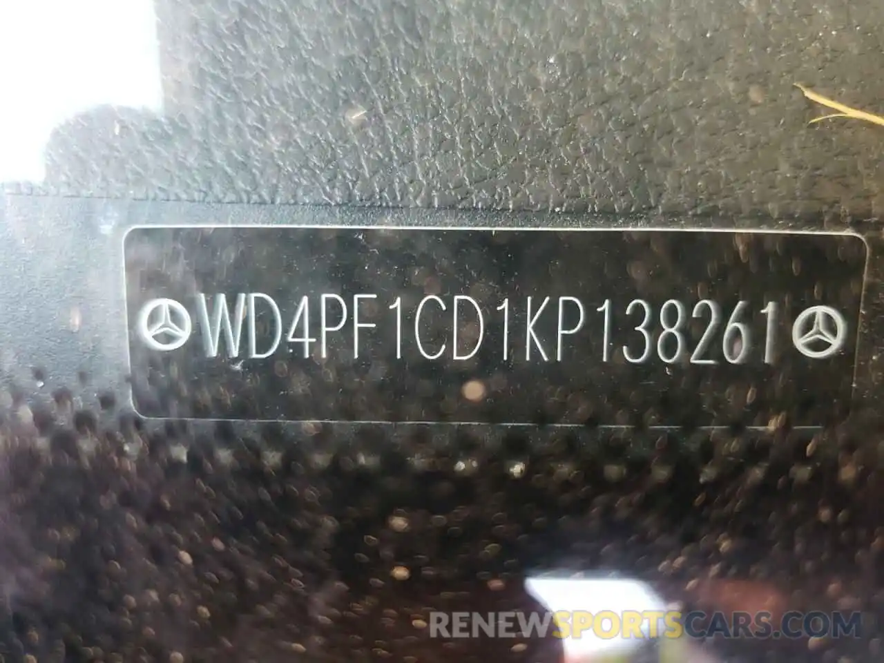 10 Фотография поврежденного автомобиля WD4PF1CD1KP138261 MERCEDES-BENZ SPRINTER 2019