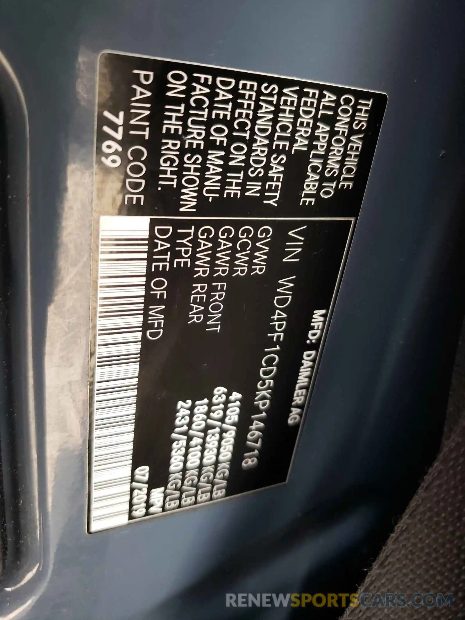 10 Photograph of a damaged car WD4PF1CD5KP146718 MERCEDES-BENZ SPRINTER 2019