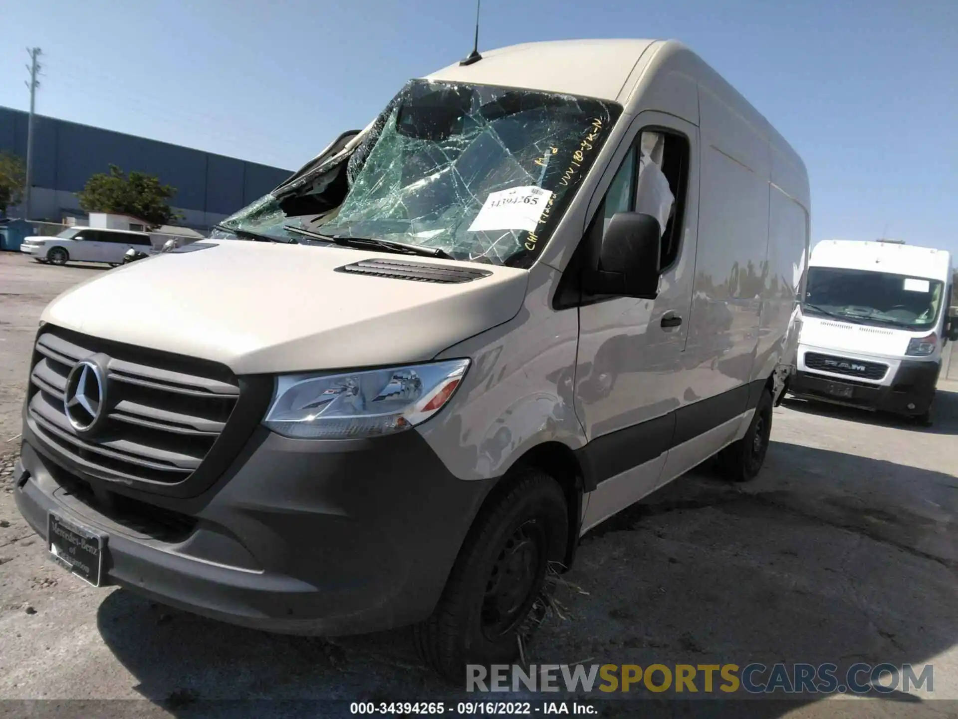 2 Photograph of a damaged car W1Y70BGY7NT099231 MERCEDES-BENZ SPRINTER CARGO VAN 2022