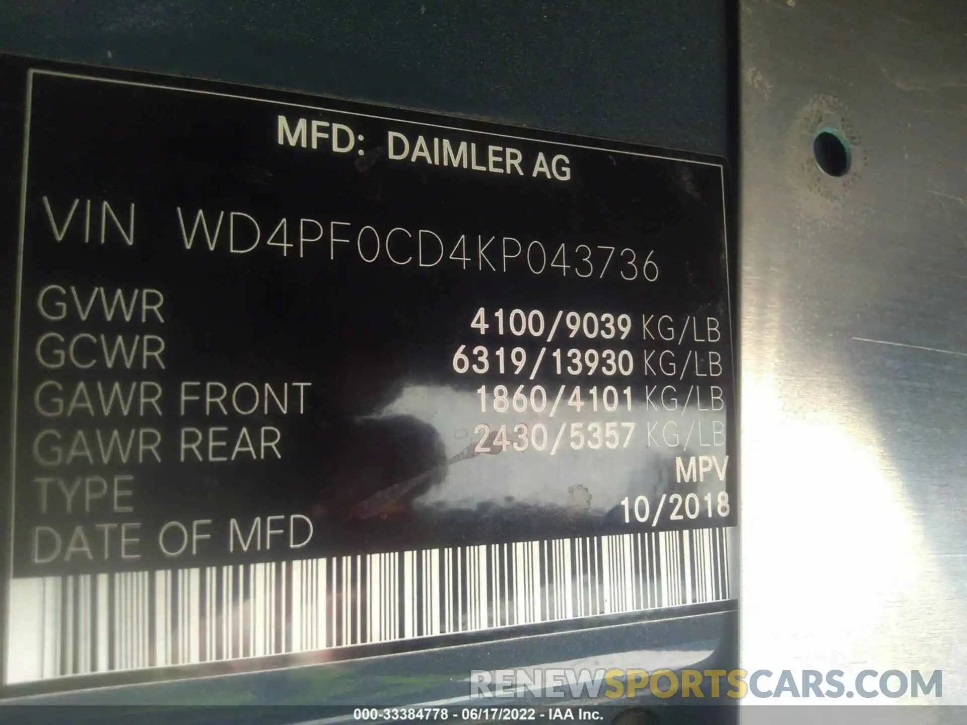 9 Photograph of a damaged car WD4PF0CD4KP043736 MERCEDES-BENZ SPRINTER VAN 2019