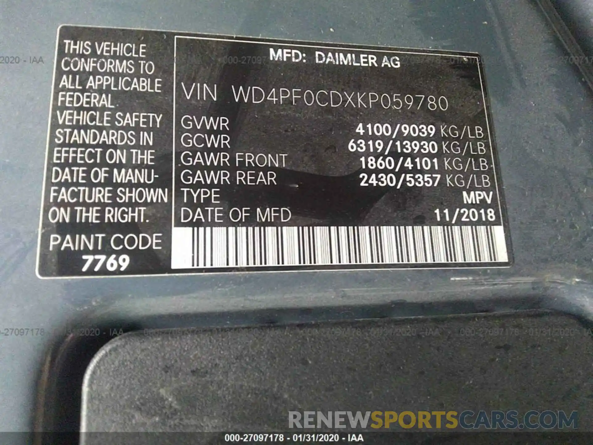 9 Photograph of a damaged car WD4PF0CDXKP059780 MERCEDES-BENZ SPRINTER VAN 2019