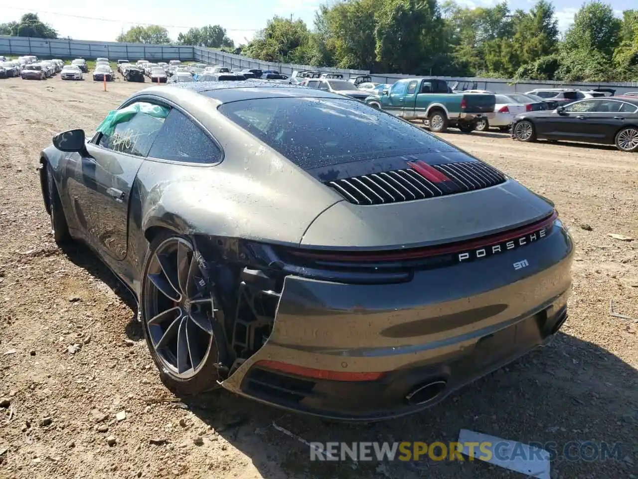 3 Photograph of a damaged car WP0AB2A94LS228132 PORSCHE 911 2020