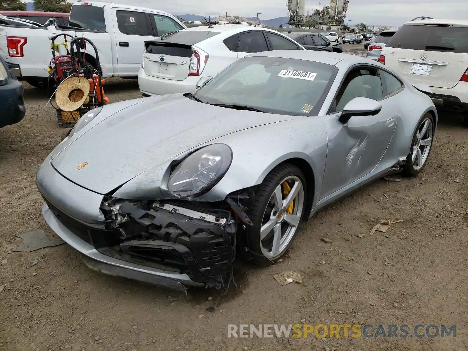 2 Photograph of a damaged car WP0AB2A99LS227459 PORSCHE 911 2020